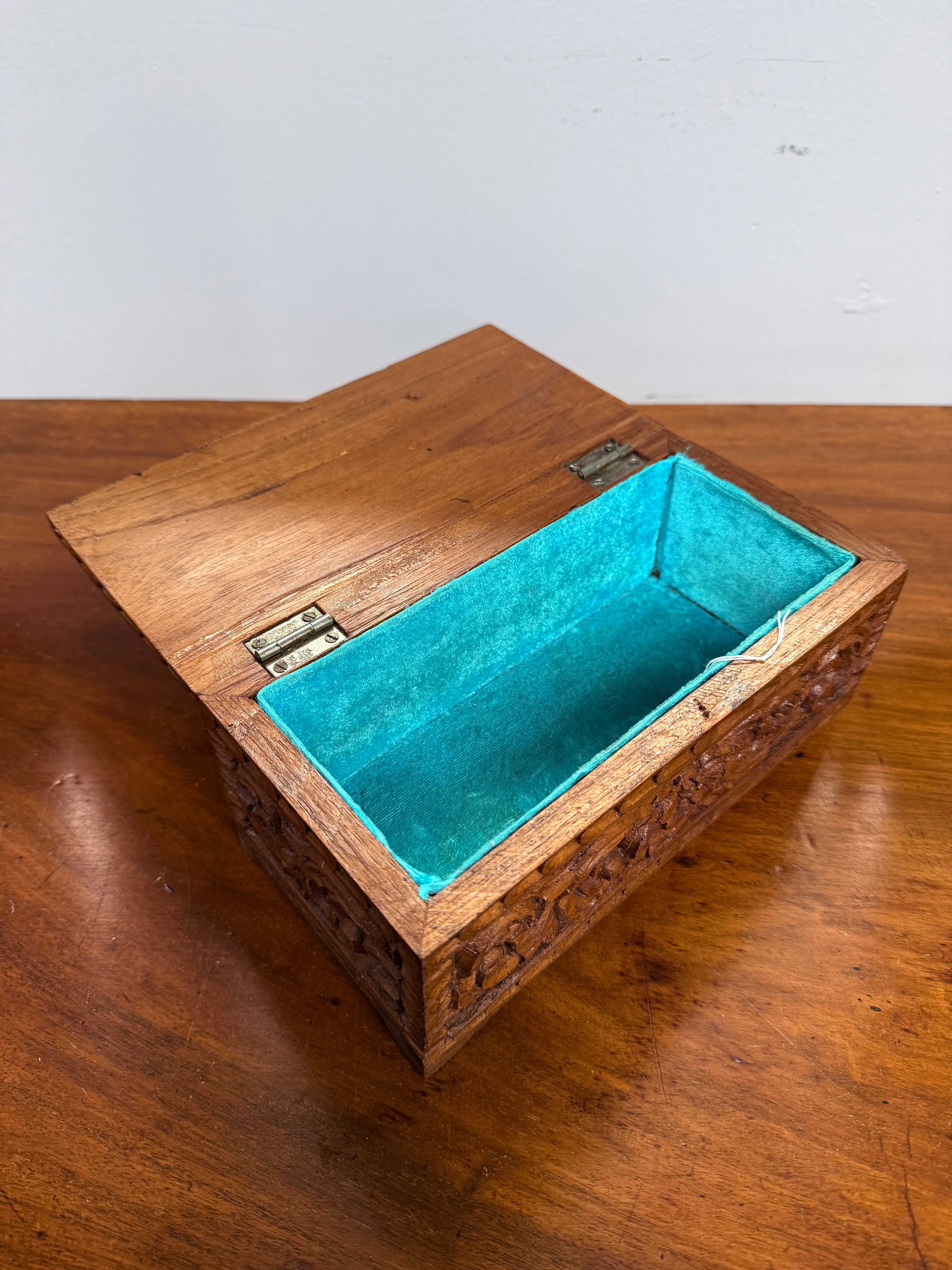 Vintage Hinged Carved Wooden Box | Antique & Vintage | Moonee Ponds Antiques | Australia Wide Delivery