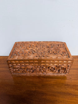 Vintage Hinged Carved Wooden Box | Antique & Vintage | Moonee Ponds Antiques | Australia Wide Delivery