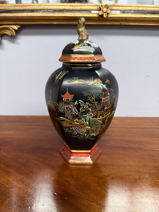 Vintage Carlton Ware Japanese Temple Jar & Lid