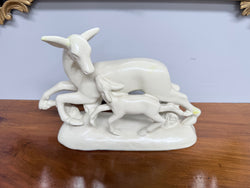 Very Attractive Doe & Fawn Ceramic Sculpture - All Faults | Antique & Vintage | Moonee Ponds Antiques | Australia Wide Delivery