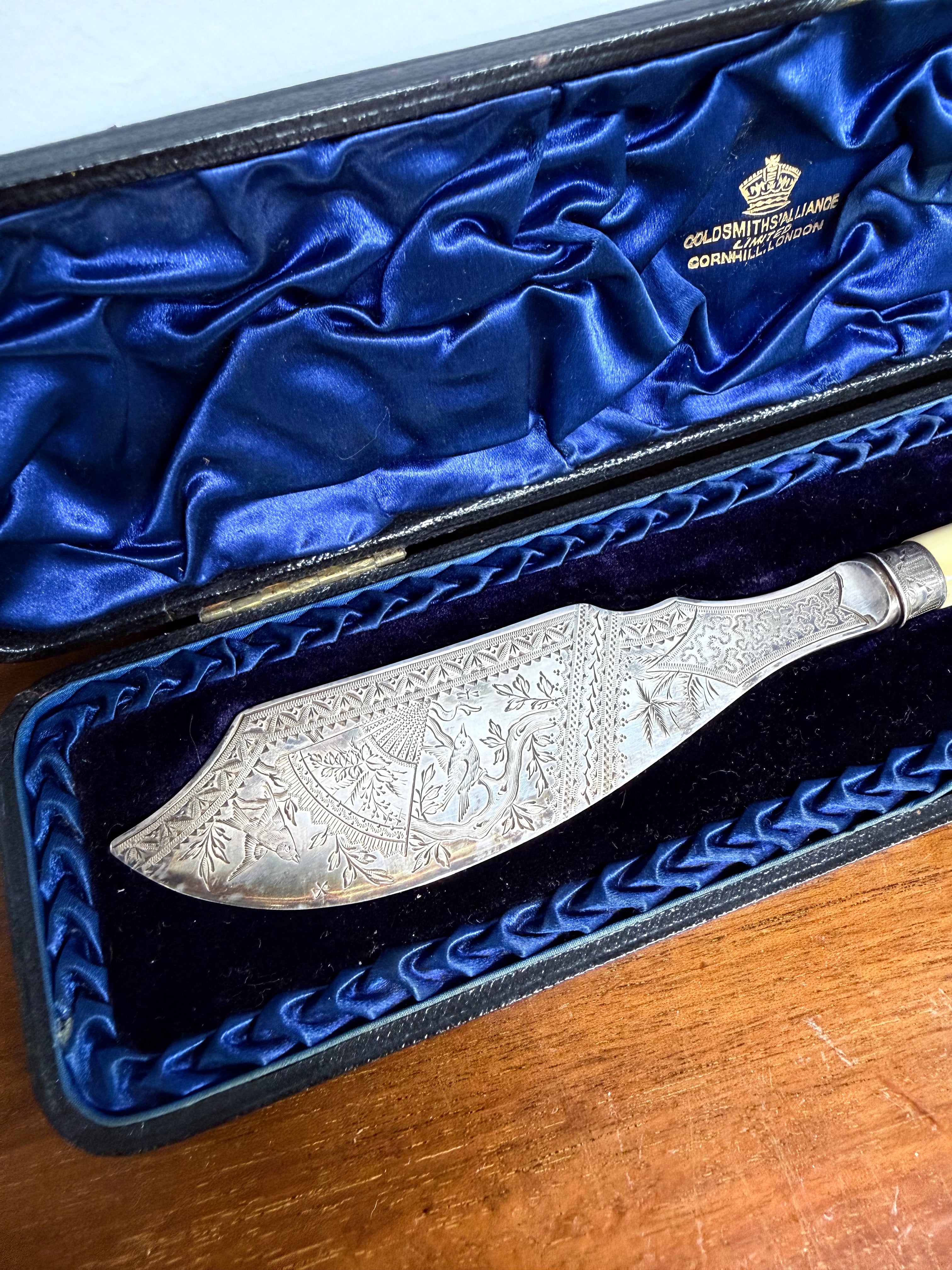 Victorian Sterling Silver & Ivory Handle Fish Server | Antique & Vintage | Moonee Ponds Antiques | Australia Wide