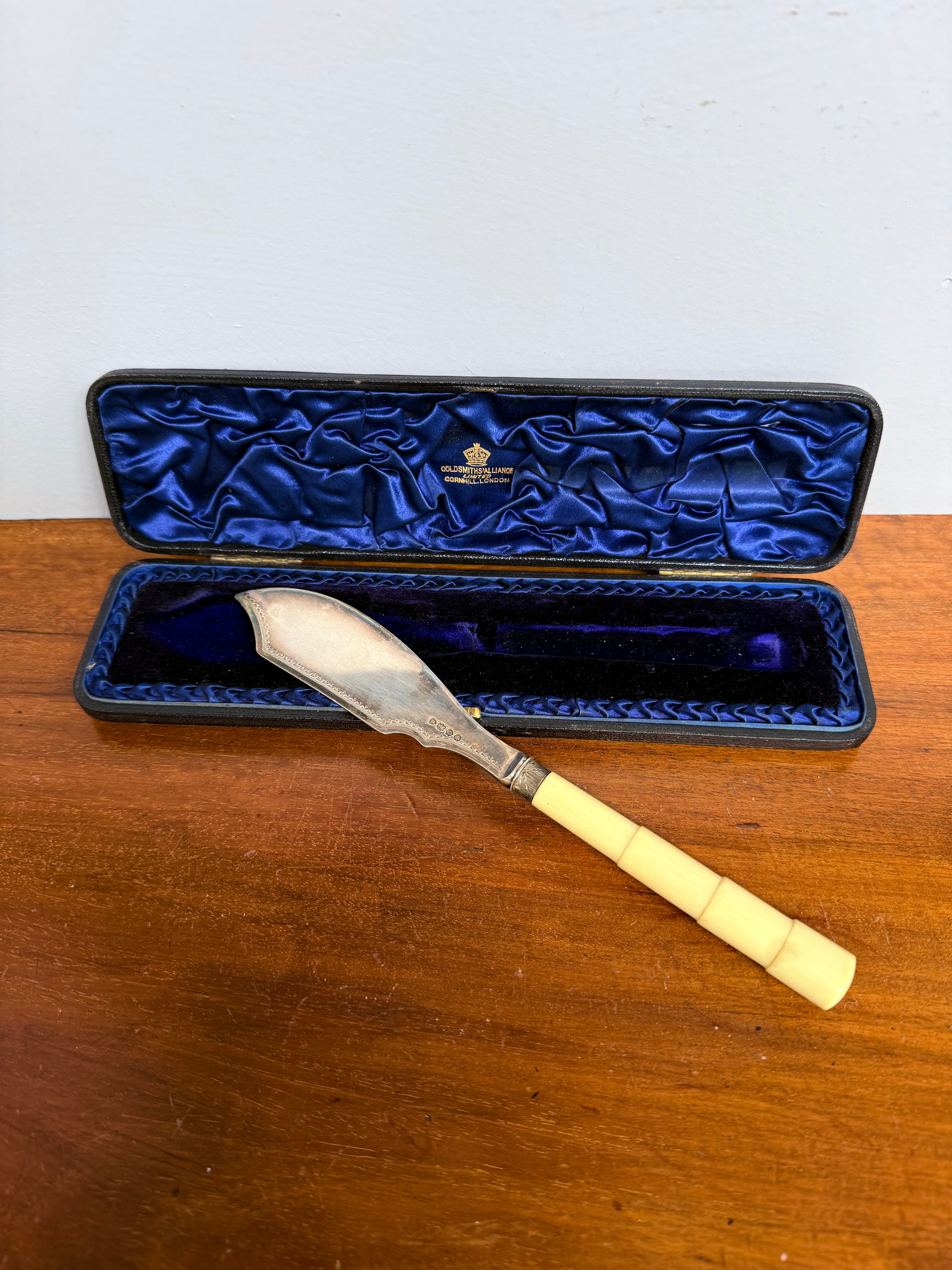 Victorian Sterling Silver & Ivory Handle Fish Server