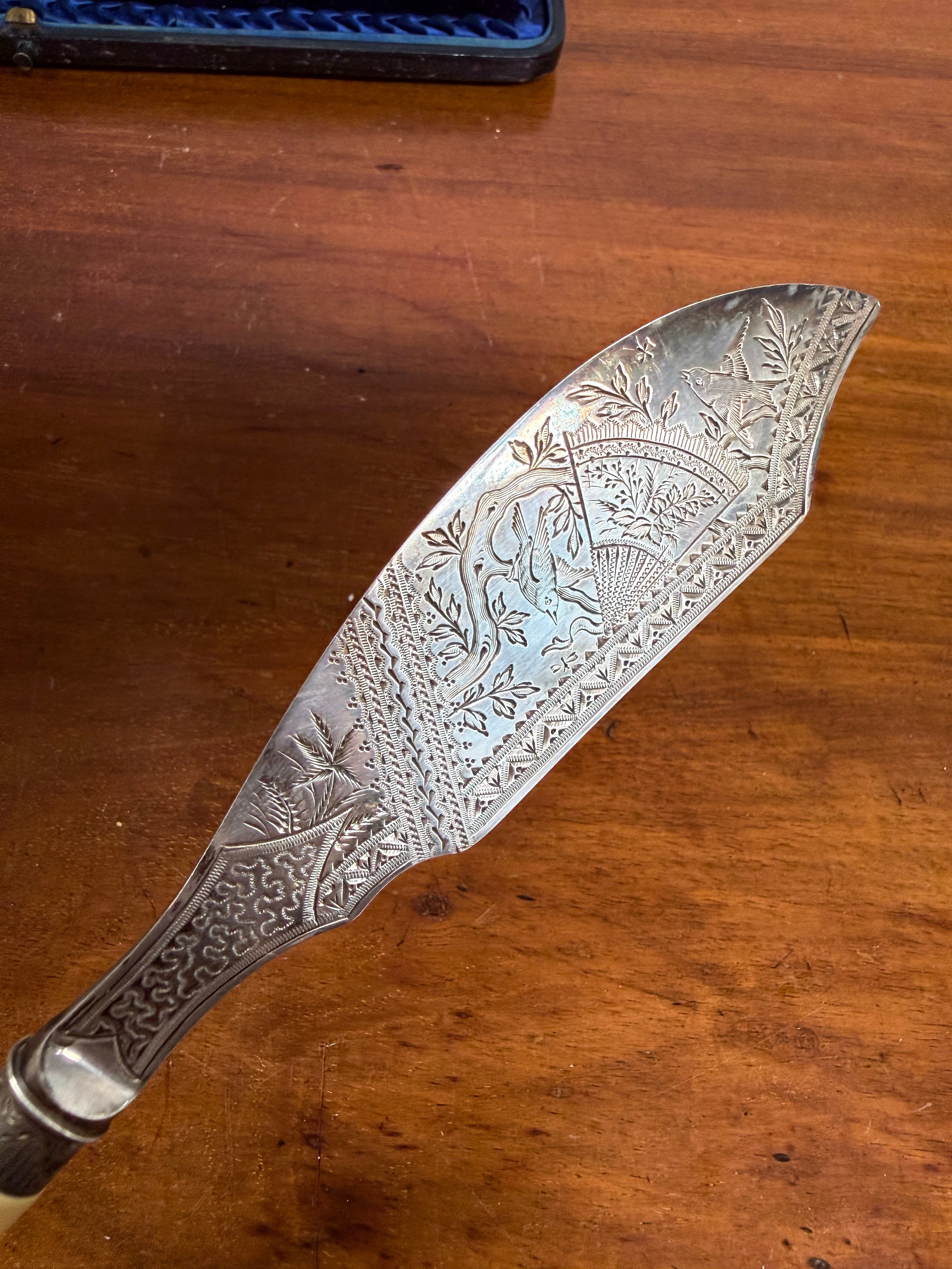 Victorian Sterling Silver & Ivory Handle Fish Server | Antique & Vintage | Moonee Ponds Antiques | Australia Wide