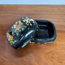 Vintage Hand Painted Russian Lacquer Trinket Box