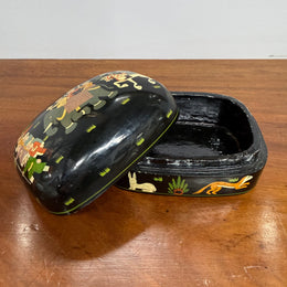 Vintage Hand Painted Russian Lacquer Trinket Box