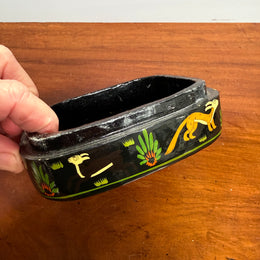Vintage Hand Painted Russian Lacquer Trinket Box