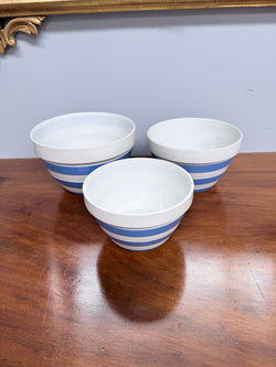 Vintage Set (3) TG Green Cornishware Bowls | Antique & Vintage | Moonee Ponds Antiques | Australia Wide Delivery