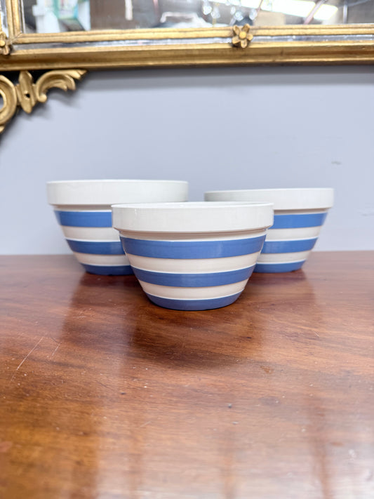 Vintage Set (3) TG Green Cornishware Bowls