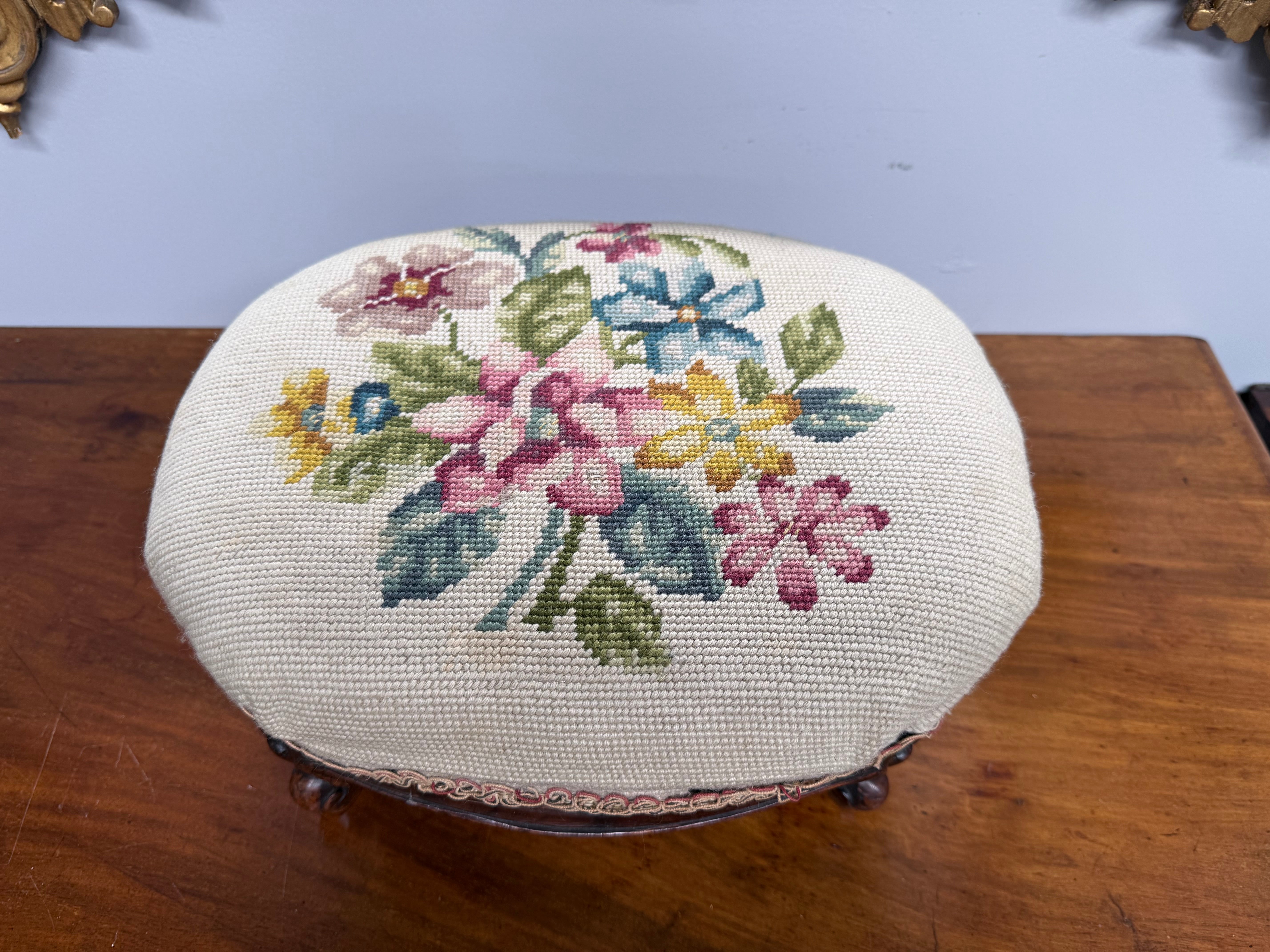 Antique tapestry foot stool | Antique & Vintage | Moonee Ponds Antiques | Australia Wide
