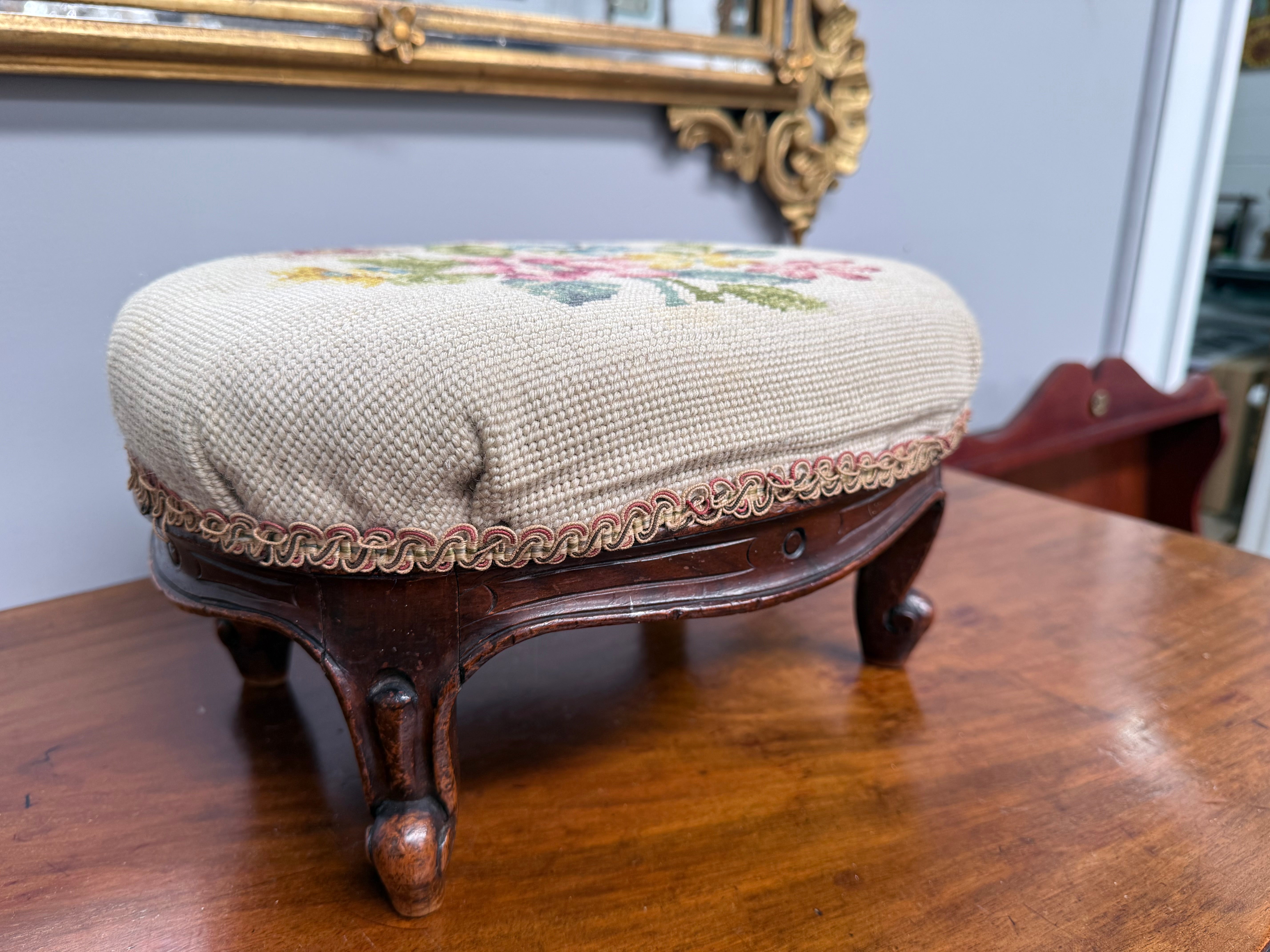 Antique tapestry foot stool | Antique & Vintage | Moonee Ponds Antiques | Australia Wide