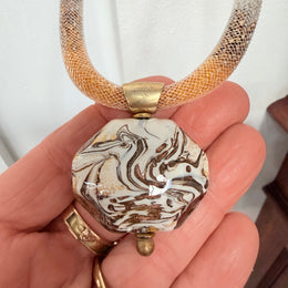 Murano Manuela Zanvettori Pendant Glass & Mesh Necklace
