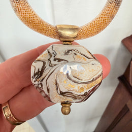 Murano Manuela Zanvettori Pendant Glass & Mesh Necklace