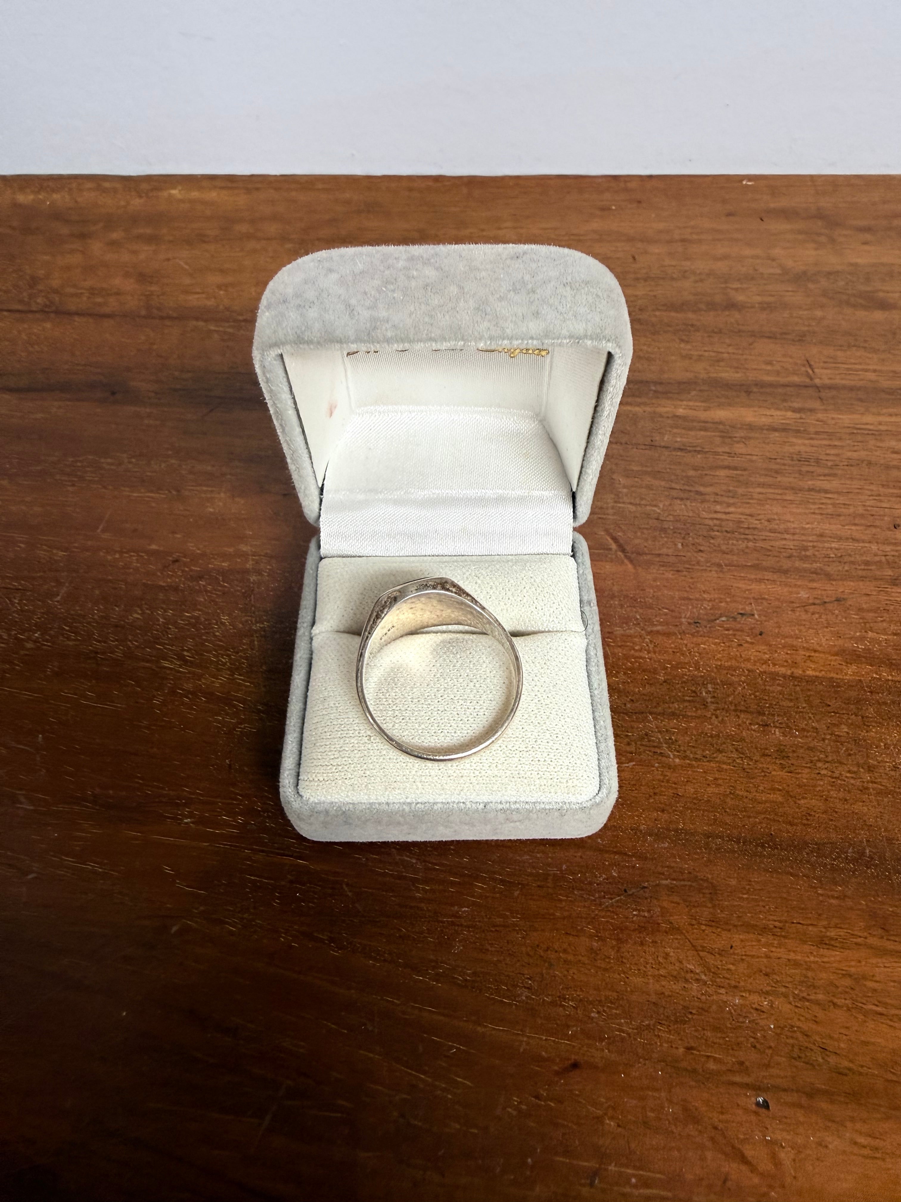 Vintage Sterling Silver Ring with Roman Soldier Head On Black Background | Antique & Vintage | Moonee Ponds Antiques | Australia Wide