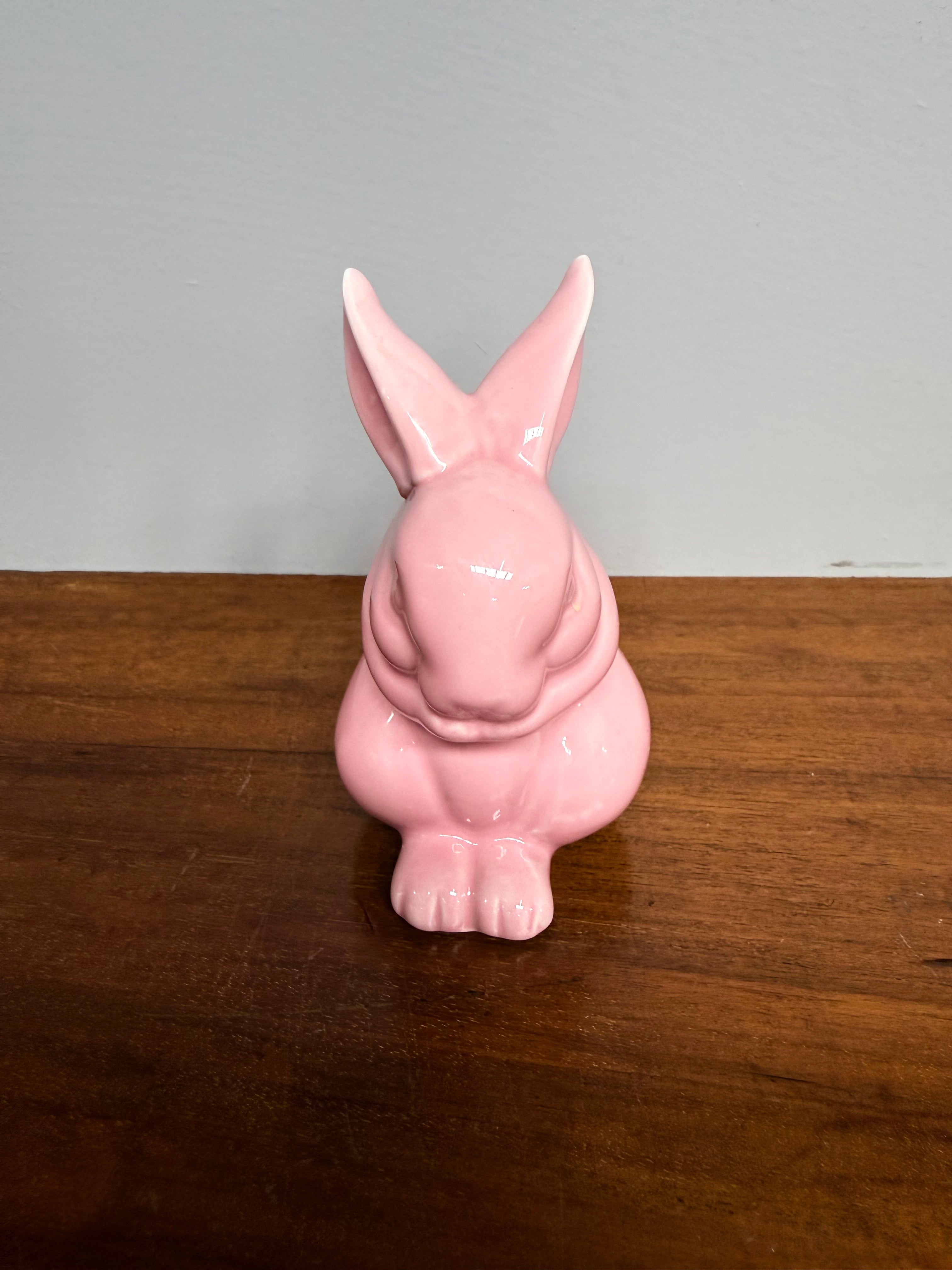 Vintage Pink Ceramic Rabbit Figurine | Antique & Vintage | Moonee Ponds Antiques | Australia Wide