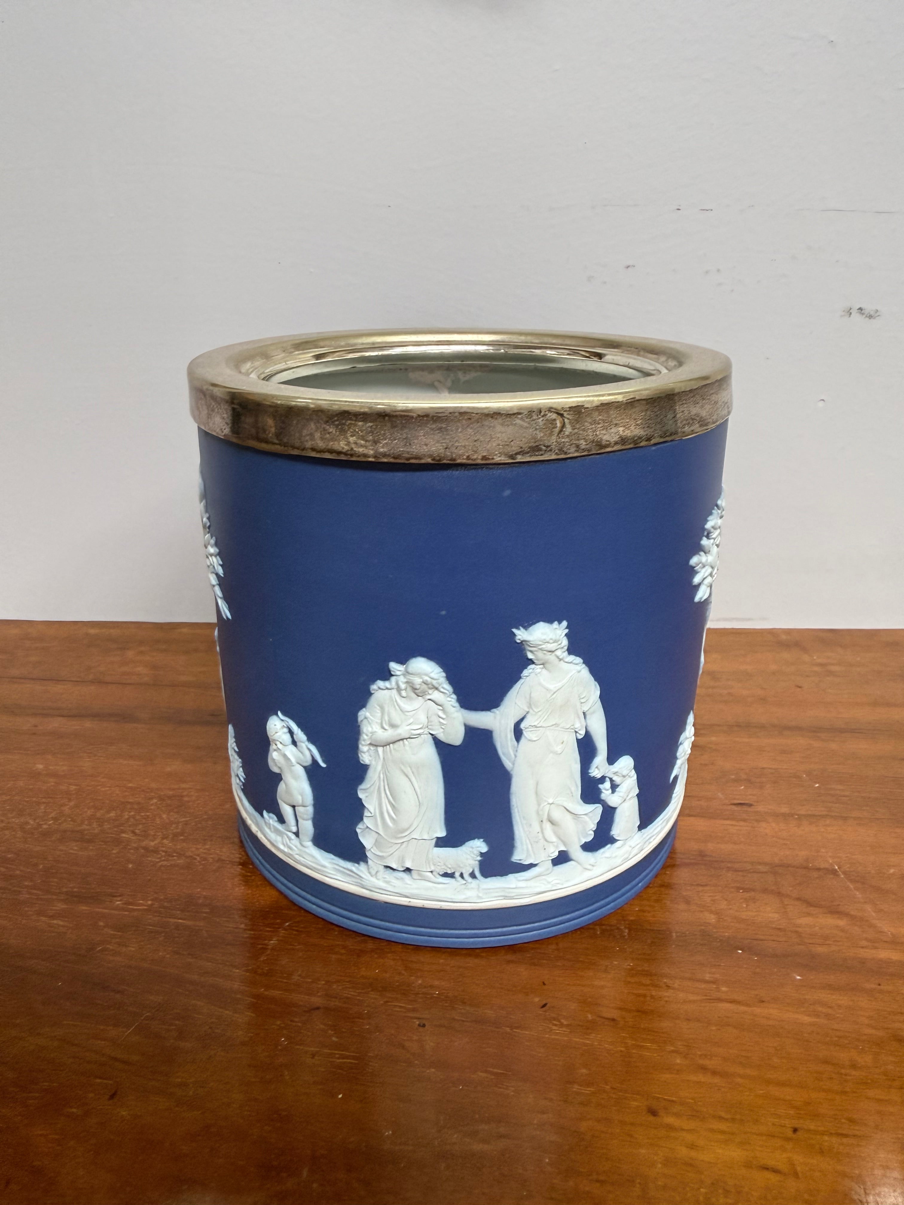 Blue & White Wedgwood Lidded Biscuit Barrel | Antique & Vintage | Moonee Ponds Antiques | Australia Wide