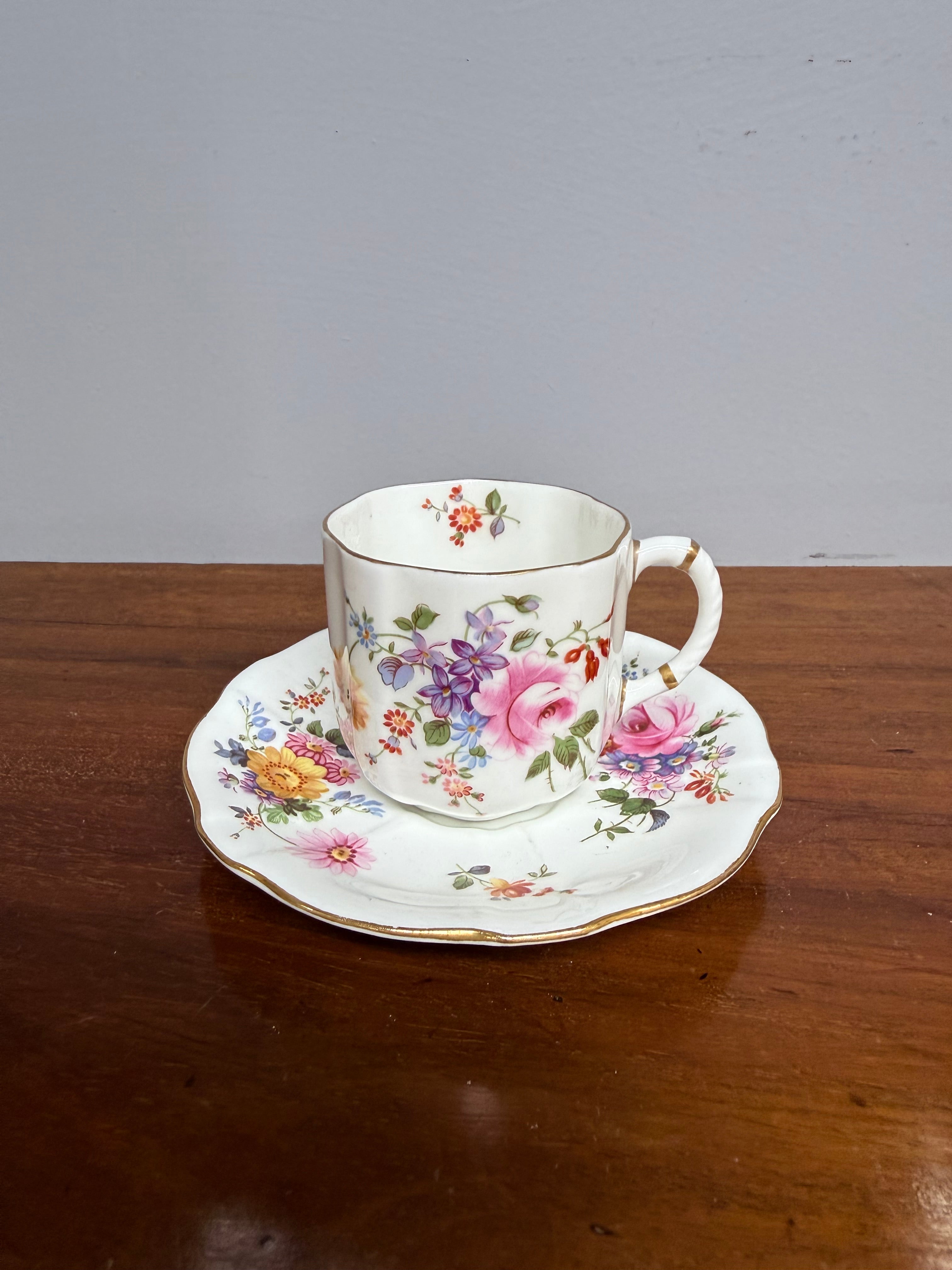 Royal Crown Derby "Derby Possies" Coffee Cup & Saucer | Antique & Vintage | Moonee Ponds Antiques | Australia Wide