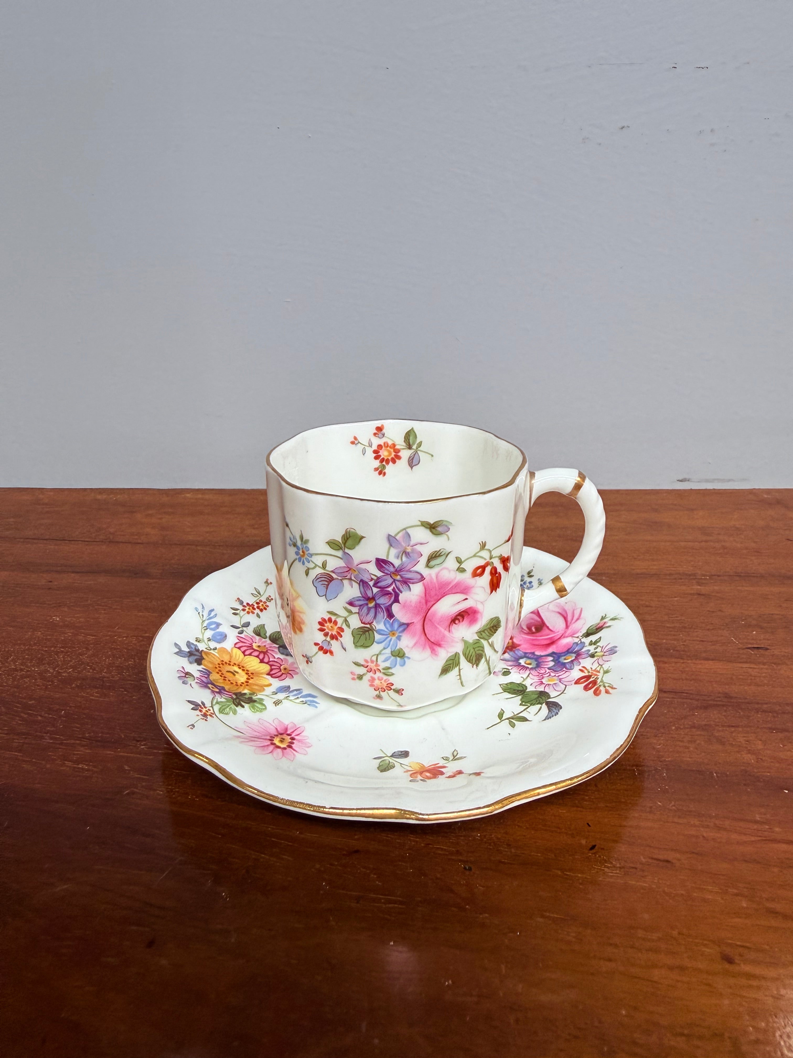 Royal Crown Derby "Derby Possies" Coffee Cup & Saucer | Antique & Vintage | Moonee Ponds Antiques | Australia Wide