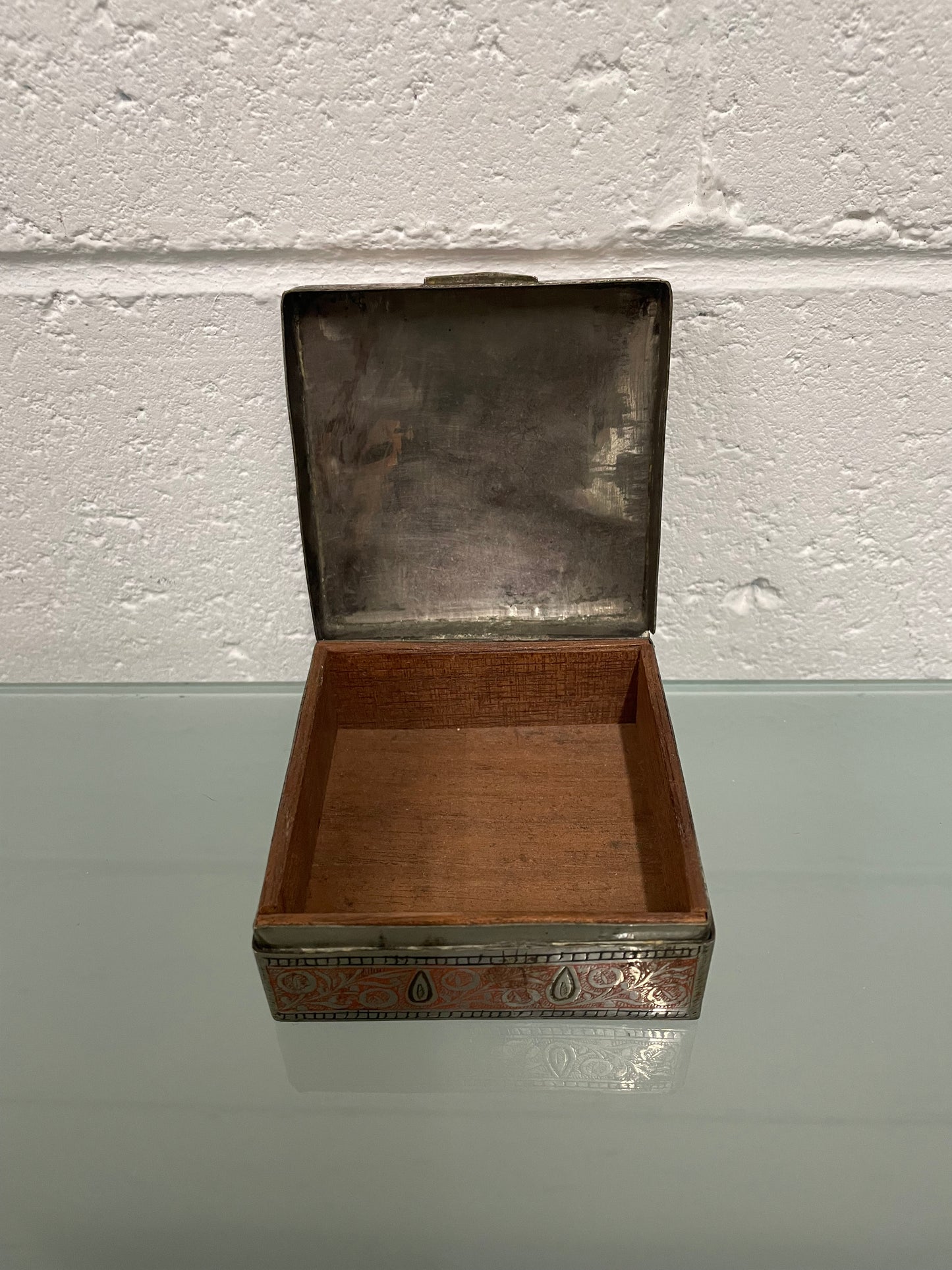 Vintage Silver Plated & Engraved Trinket Box