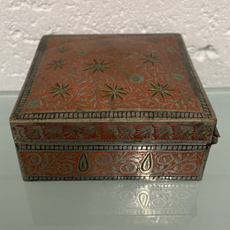 Vintage Silver Plated & Engraved Trinket Box