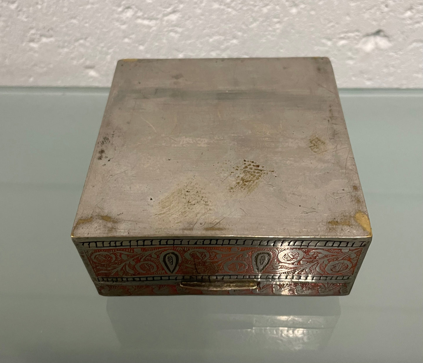 Vintage Silver Plated & Engraved Trinket Box