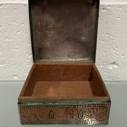 Vintage Silver Plated & Engraved Trinket Box