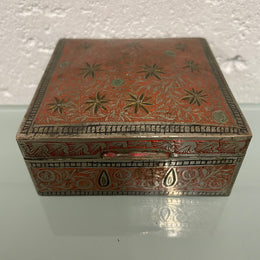 Vintage Silver Plated & Engraved Trinket Box