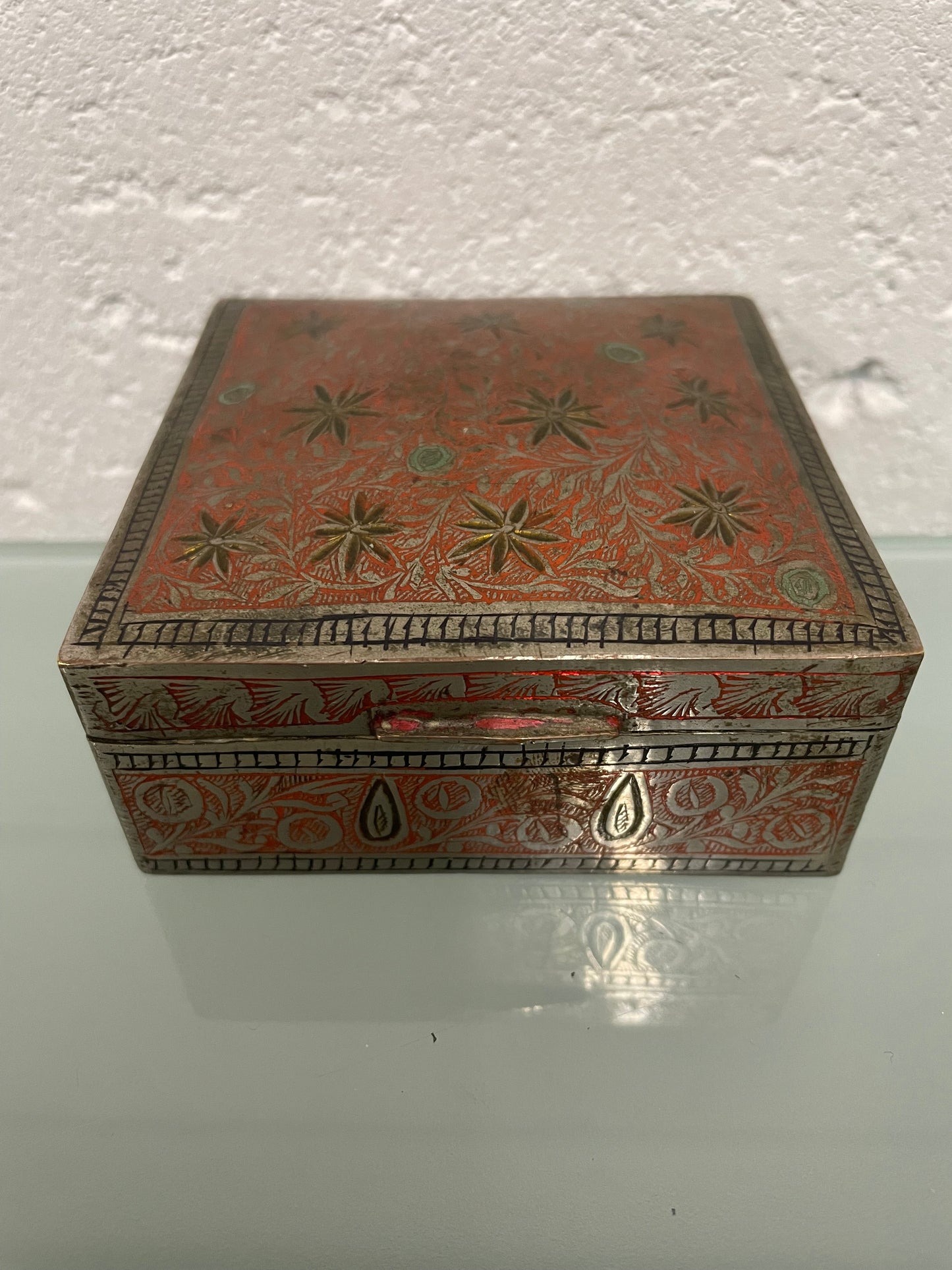 Vintage Silver Plated & Engraved Trinket Box