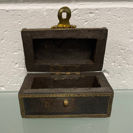 Vintage Treasure Chest Brass & Ebonised Timber Trinket Box