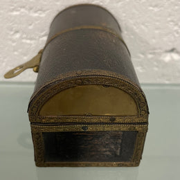 Vintage Treasure Chest Brass & Ebonised Timber Trinket Box