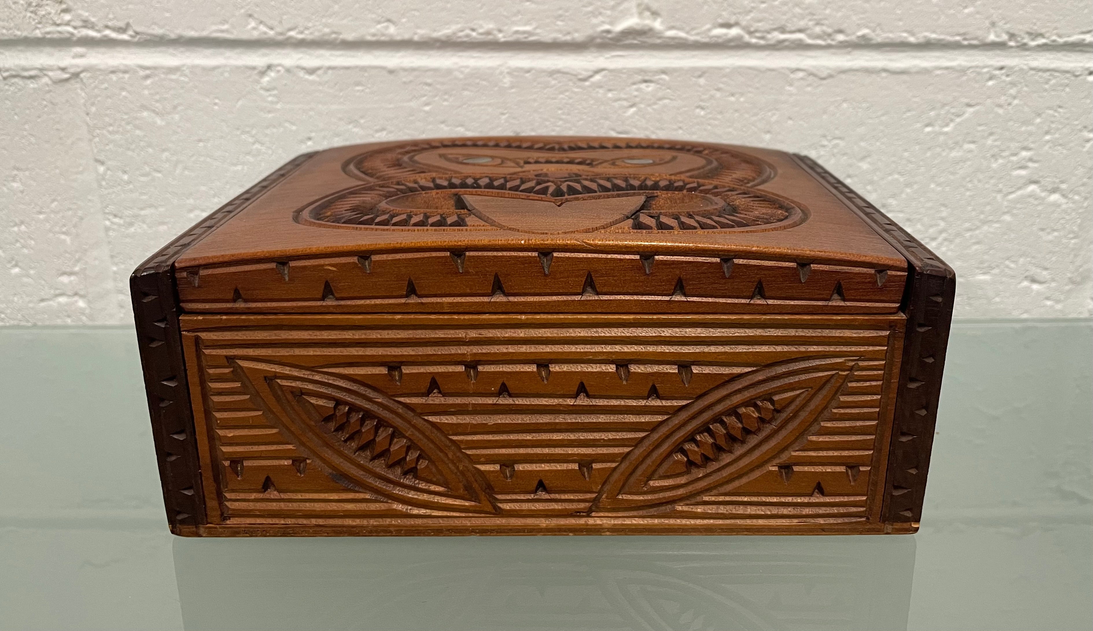 Vintage Maori Hand Carved Trinket Jewellery Box | Antique & Vintage | Moonee Ponds Antiques | Australia Wide Delivery