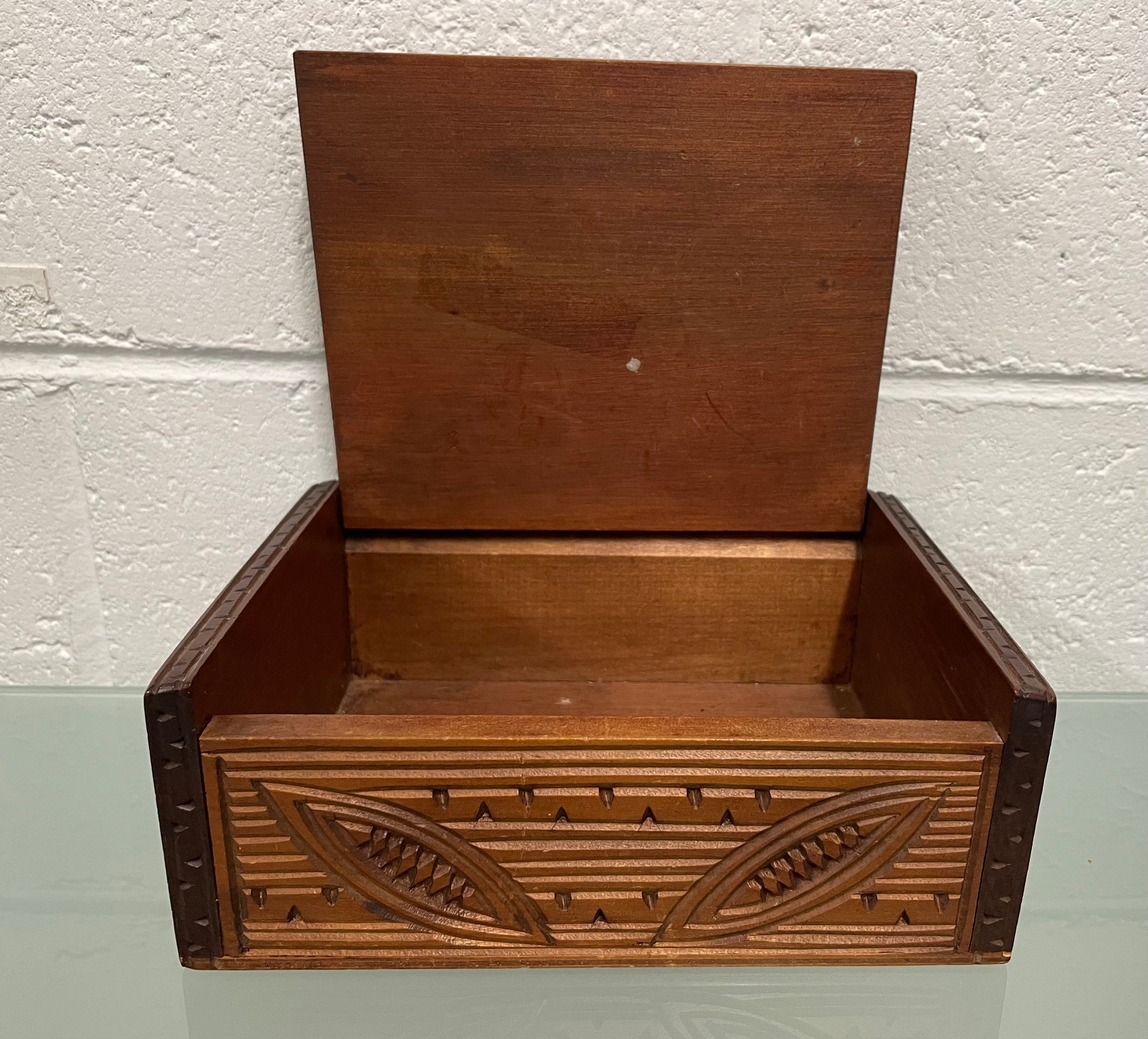Vintage Maori Hand Carved Trinket Jewellery Box | Antique & Vintage | Moonee Ponds Antiques | Australia Wide Delivery