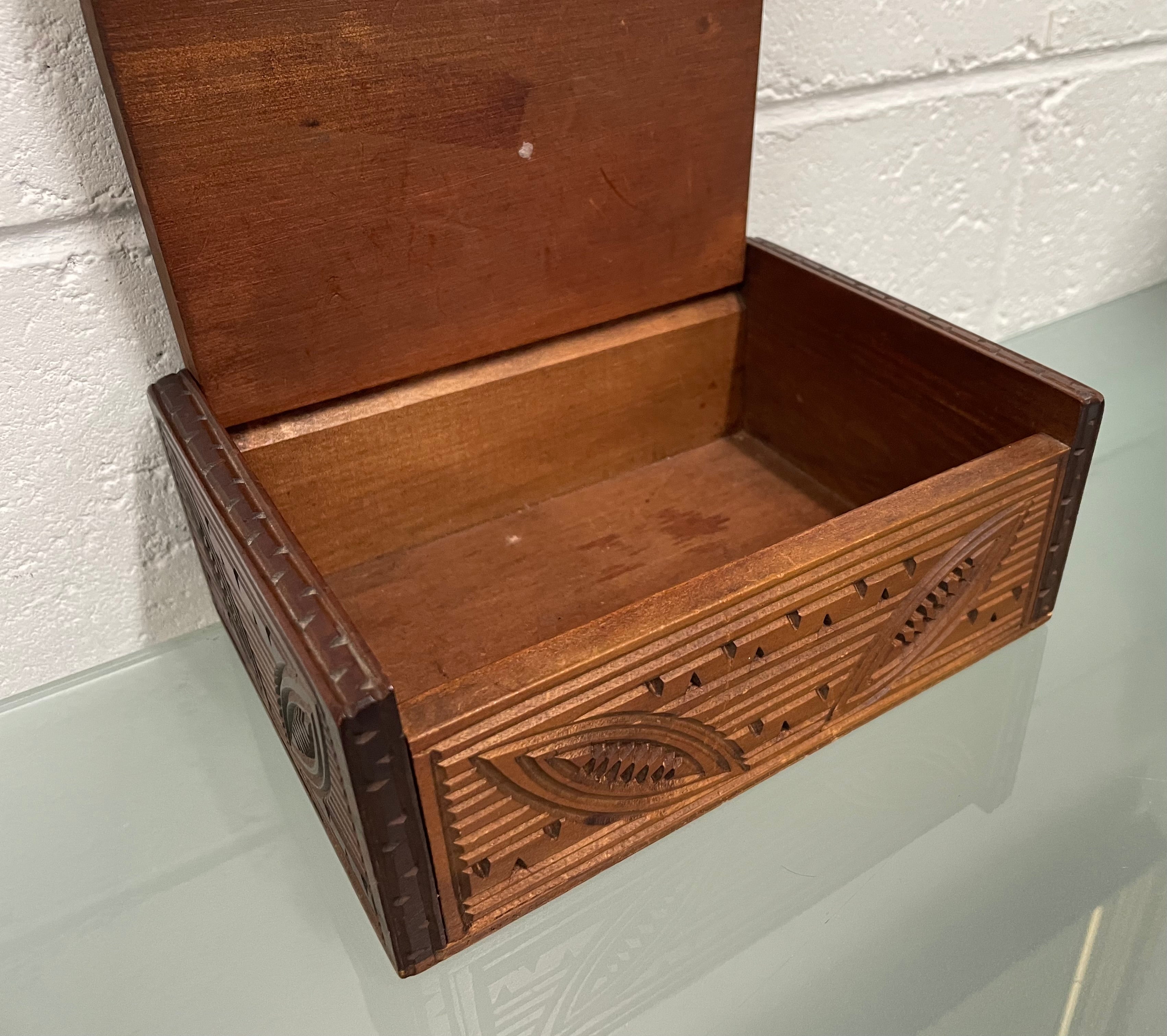 Vintage Maori Hand Carved Trinket Jewellery Box | Antique & Vintage | Moonee Ponds Antiques | Australia Wide Delivery