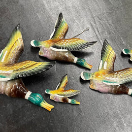 Set of 5 Vintage Ceramic Flying Ducks