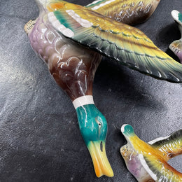 Set of 5 Vintage Ceramic Flying Ducks