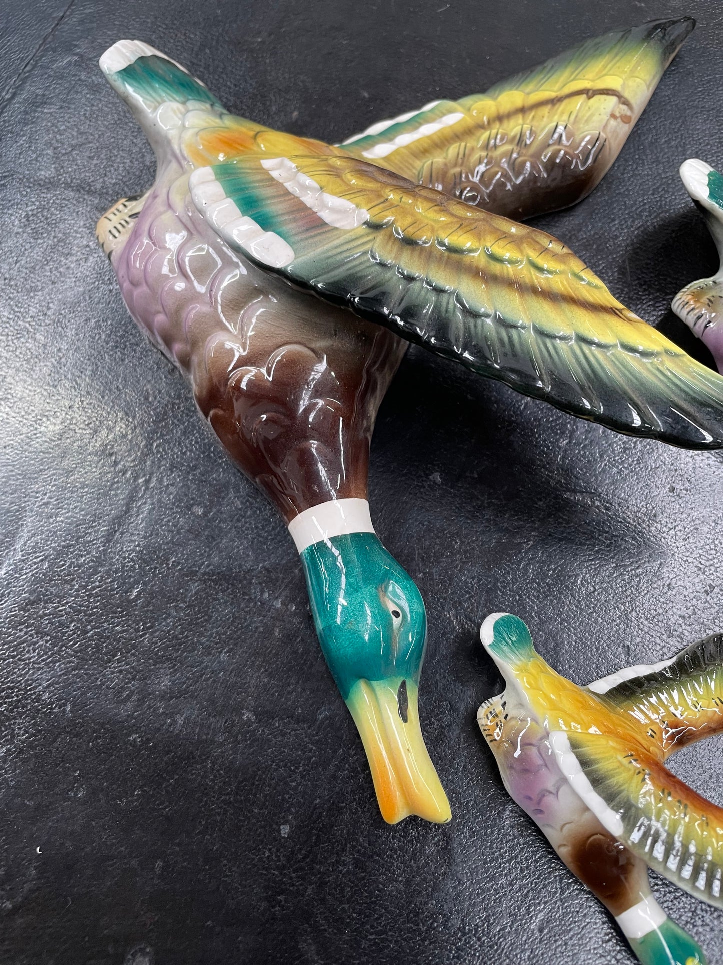 Set of 5 Vintage Ceramic Flying Ducks