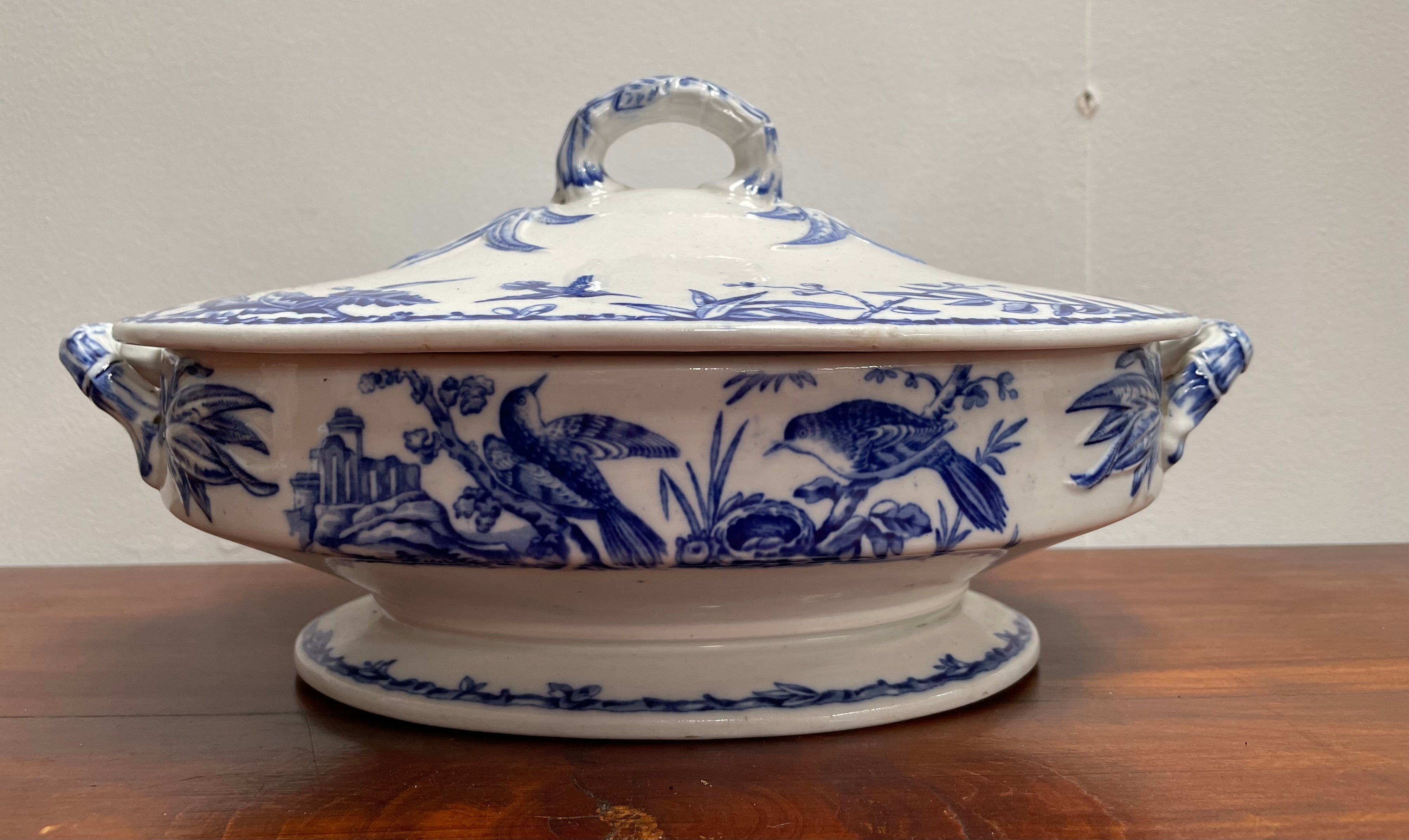 Victoria Blue and White lidded Tureen | Antique & Vintage | Moonee Ponds Antiques | Australia Wide Delivery