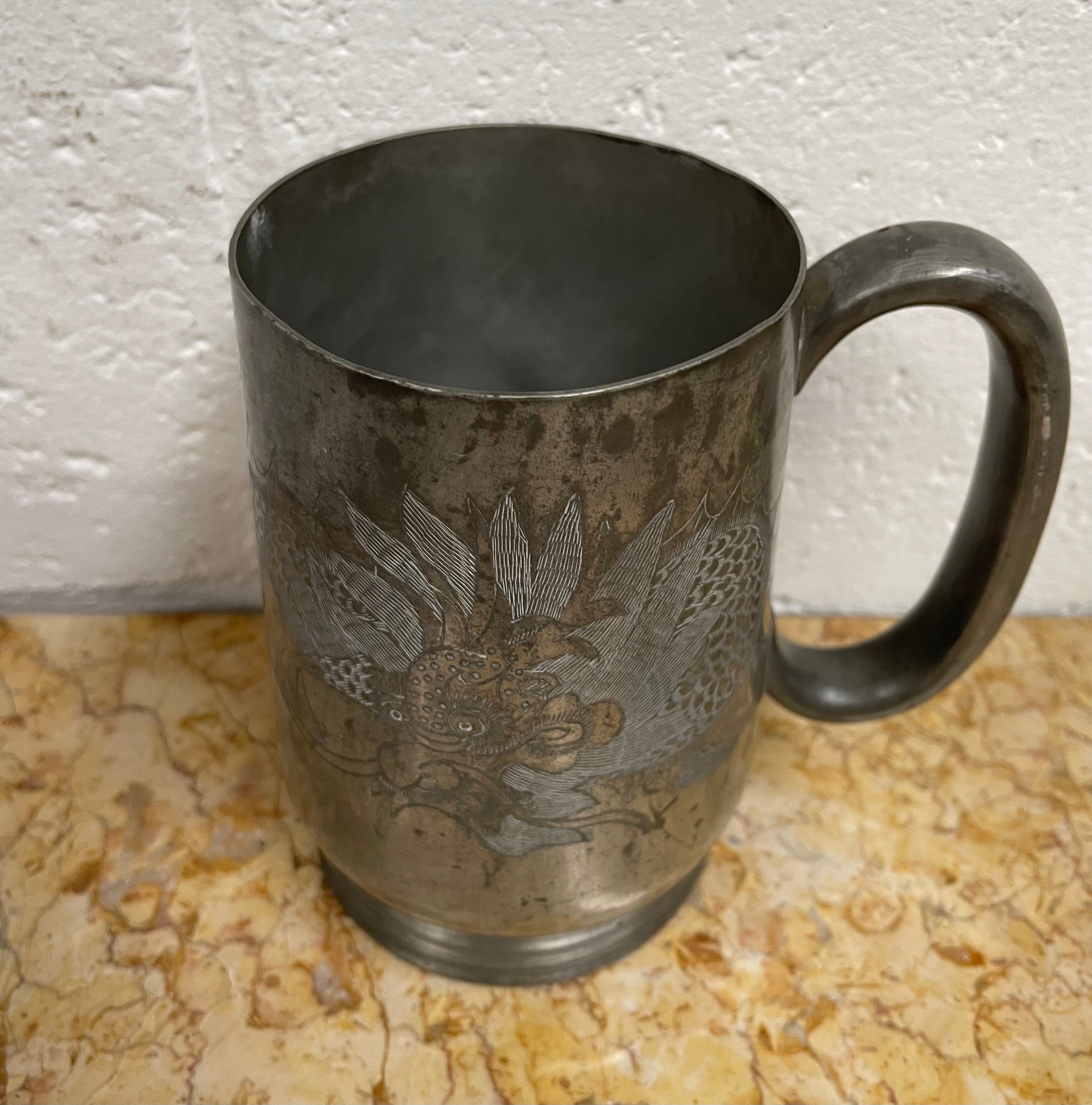 Art Deco Chinese "Kut Hing Swatow" Pewter Mug | Antique & Vintage | Moonee Ponds Antiques | Australia Wide Delivery