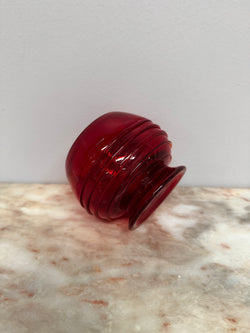 Vintage Whitefriars Ruby Red Ribbon Tail Glass Bowl | Antique & Vintage | Moonee Ponds Antiques | Australia Wide Delivery