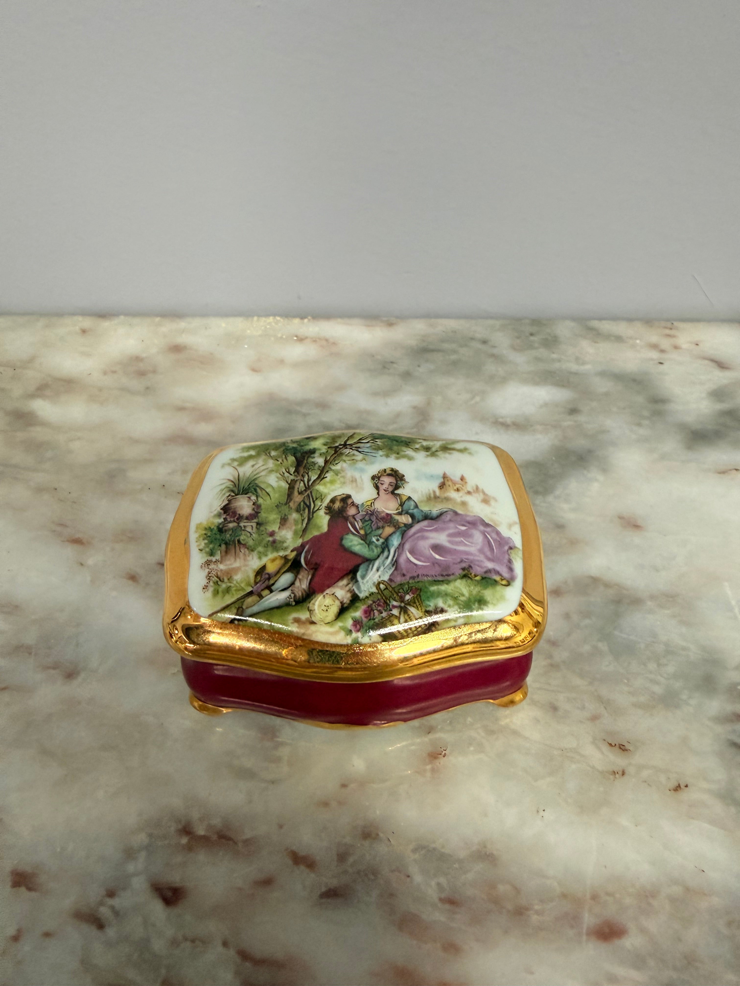 Vintage Limoge Hand Painted Trinket Box