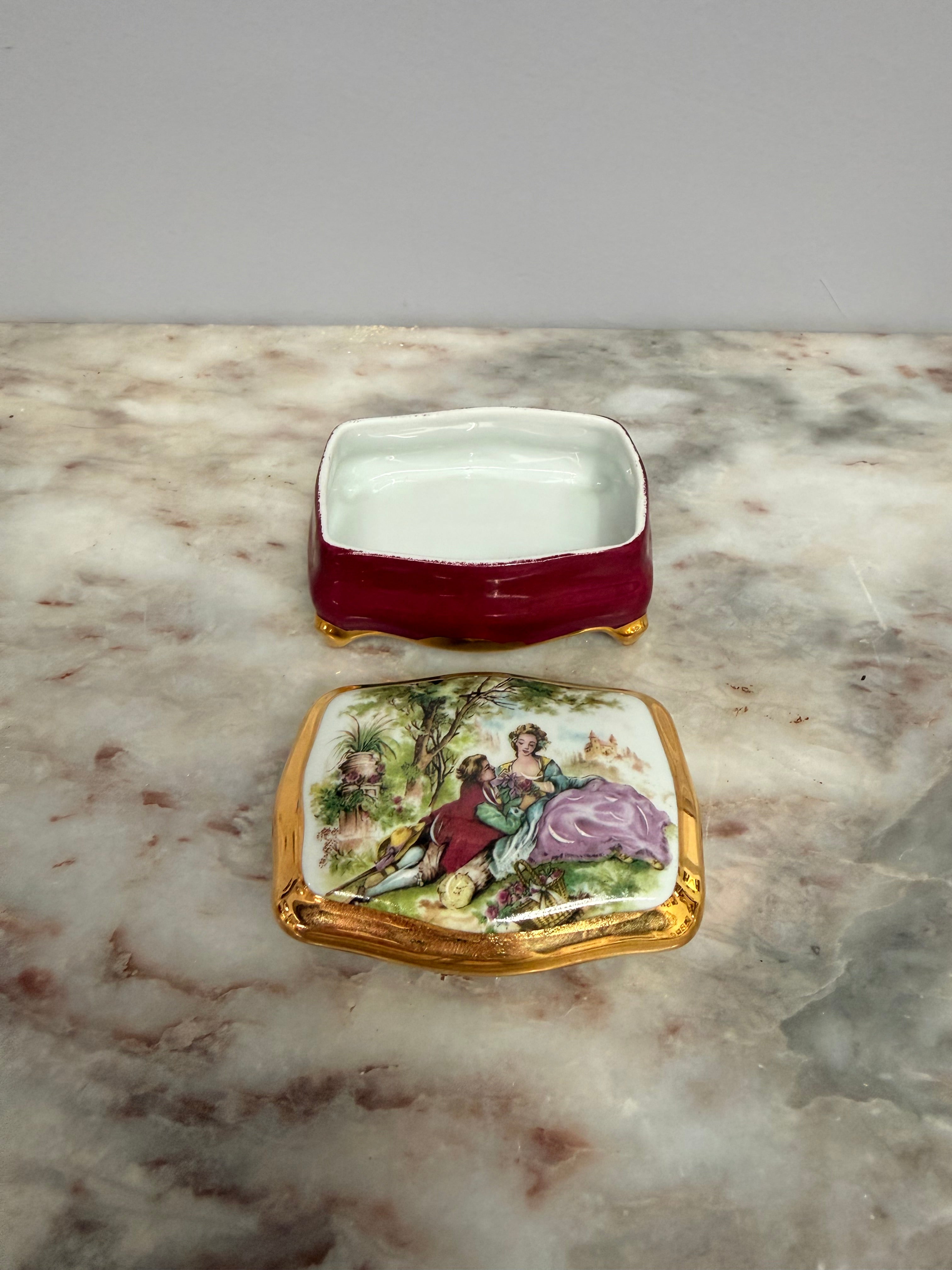 Vintage Limoge Hand Painted Trinket Box