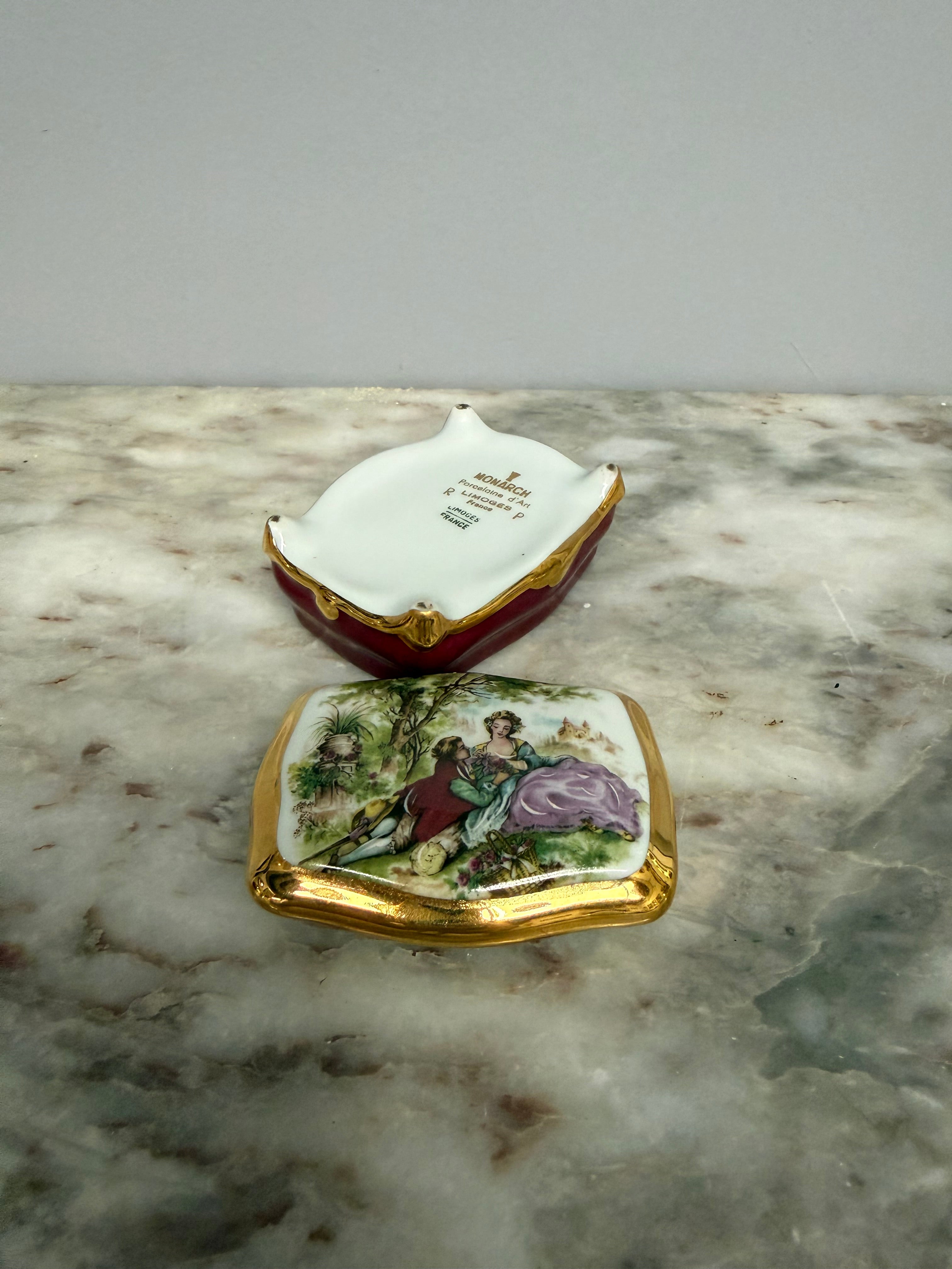 Vintage Limoge Hand Painted Trinket Box