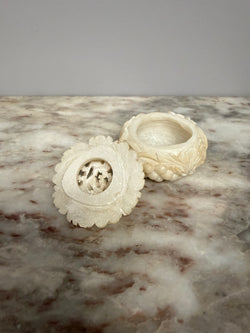 Vintage Hand Carved Alabaster Trinket Box | Antique & Vintage | Moonee Ponds Antiques | Australia Wide Delivery