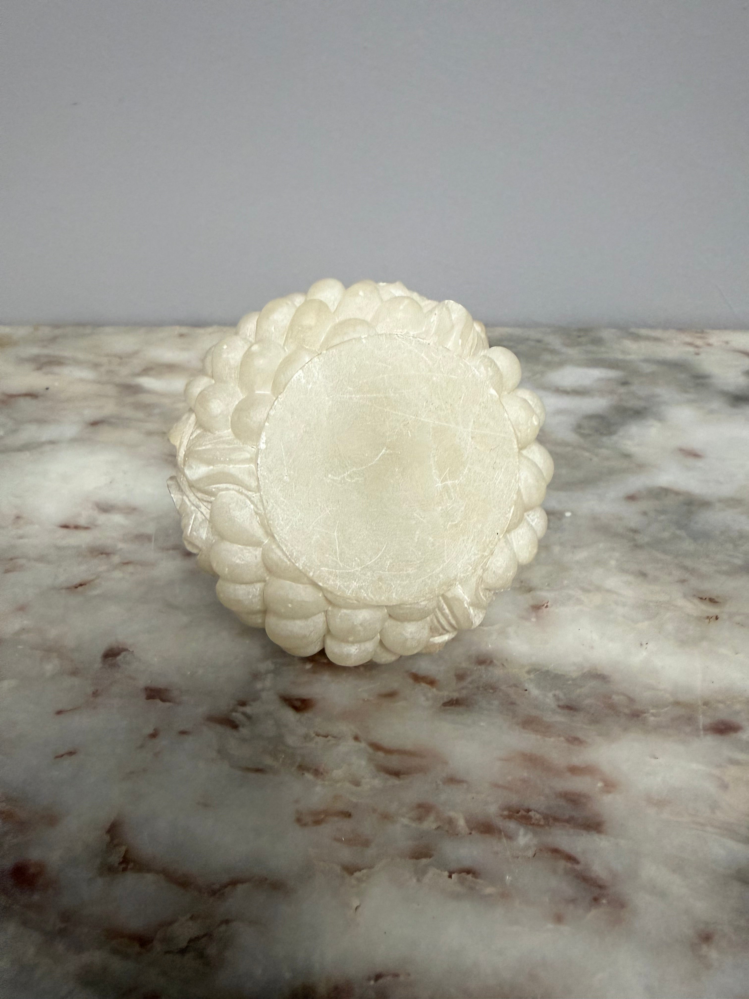 Vintage Hand Carved Alabaster Trinket Box
