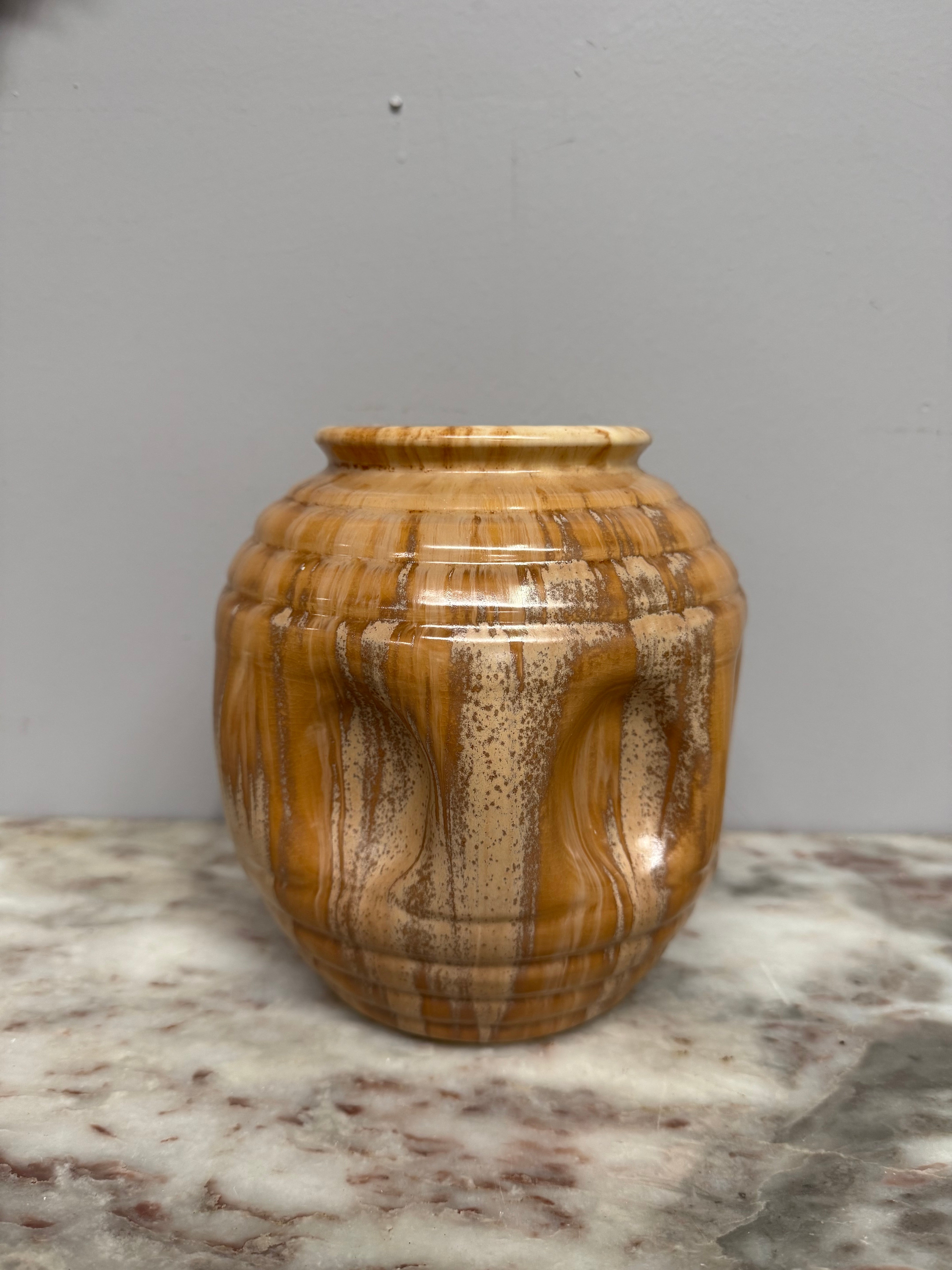 Vintage Art Deco Style Candy Ware Pottery Vase