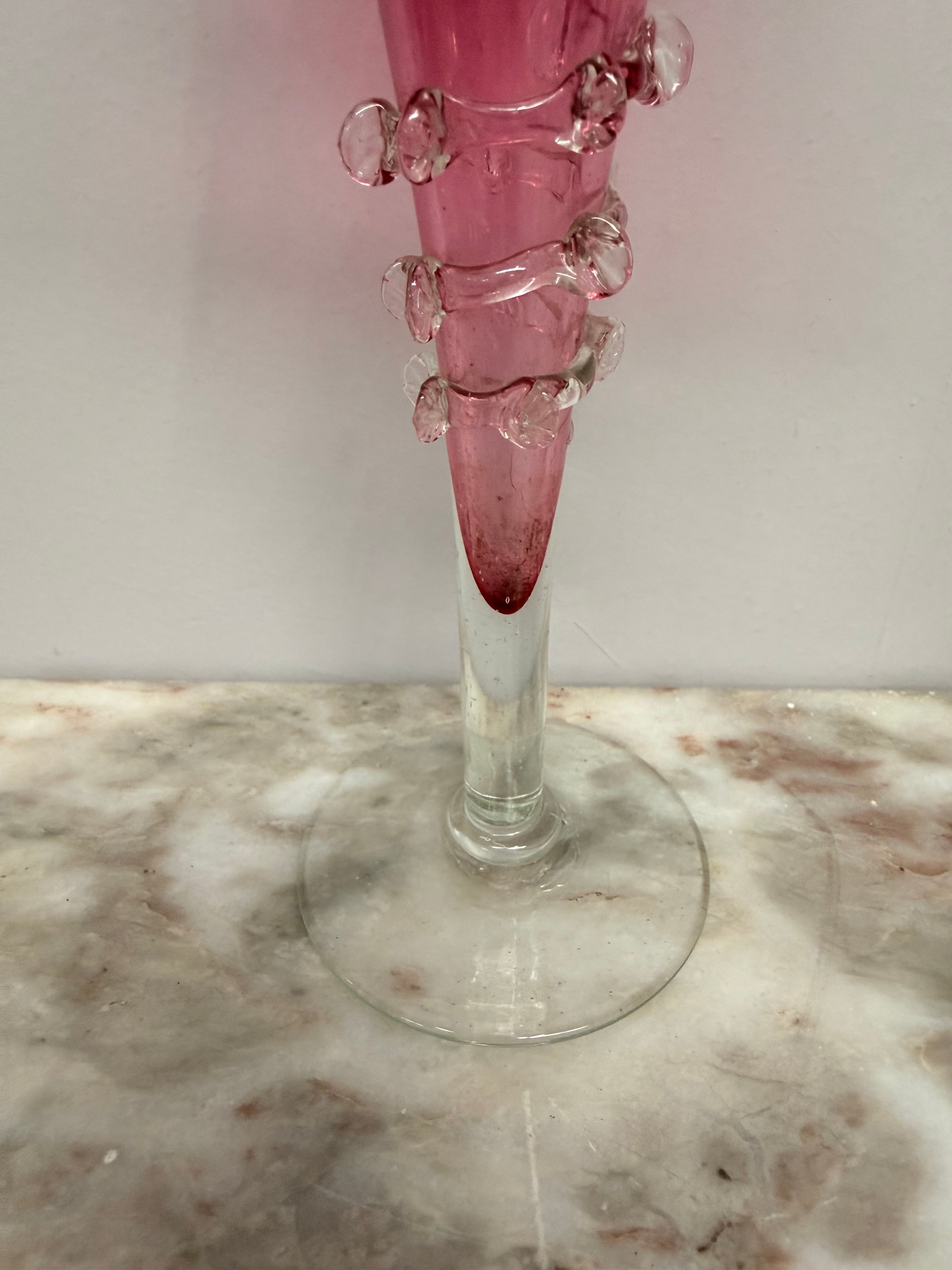 Antique Cranberry Glass Epergne Vase