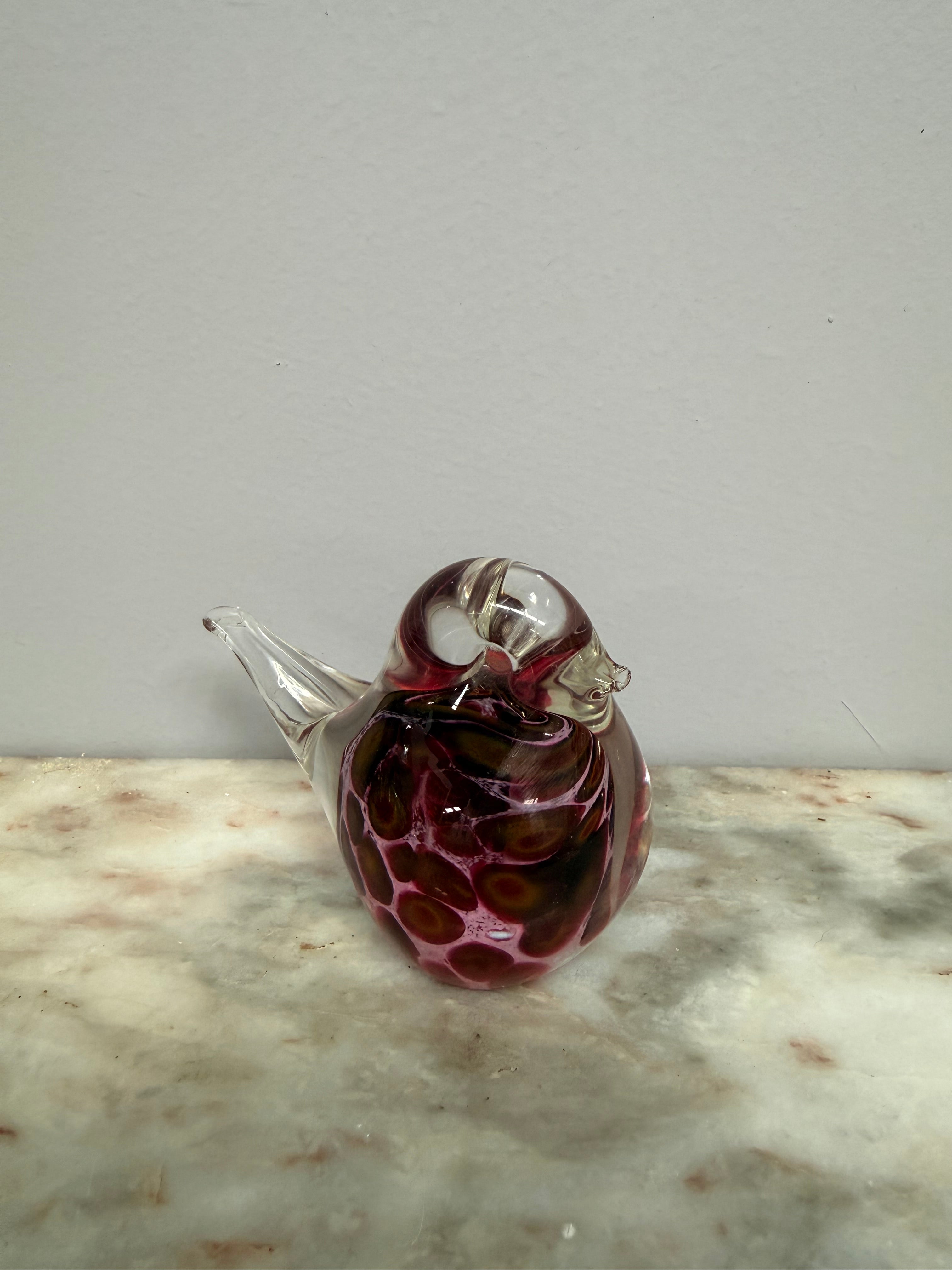 Vintage Art Glass Bird Ornament