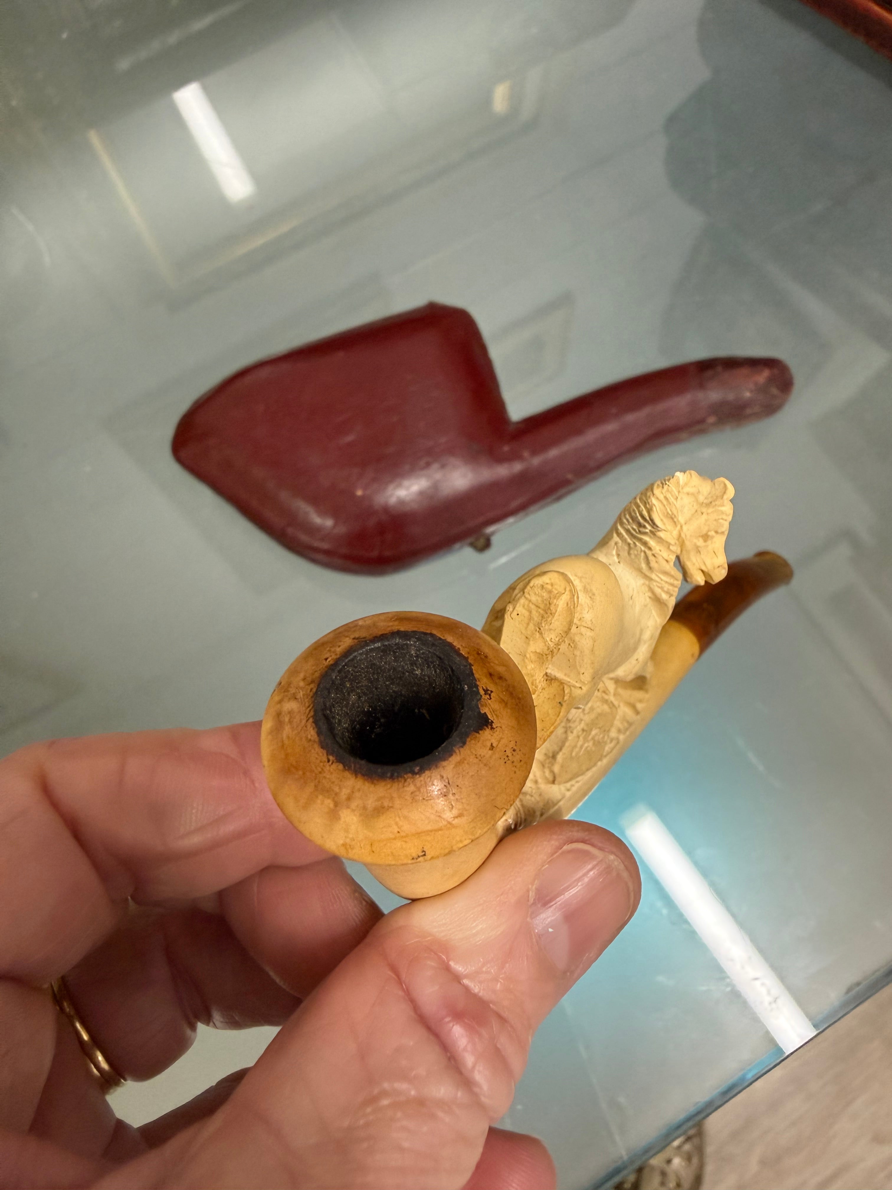 Antique Meerschaum Pipe In Original Case