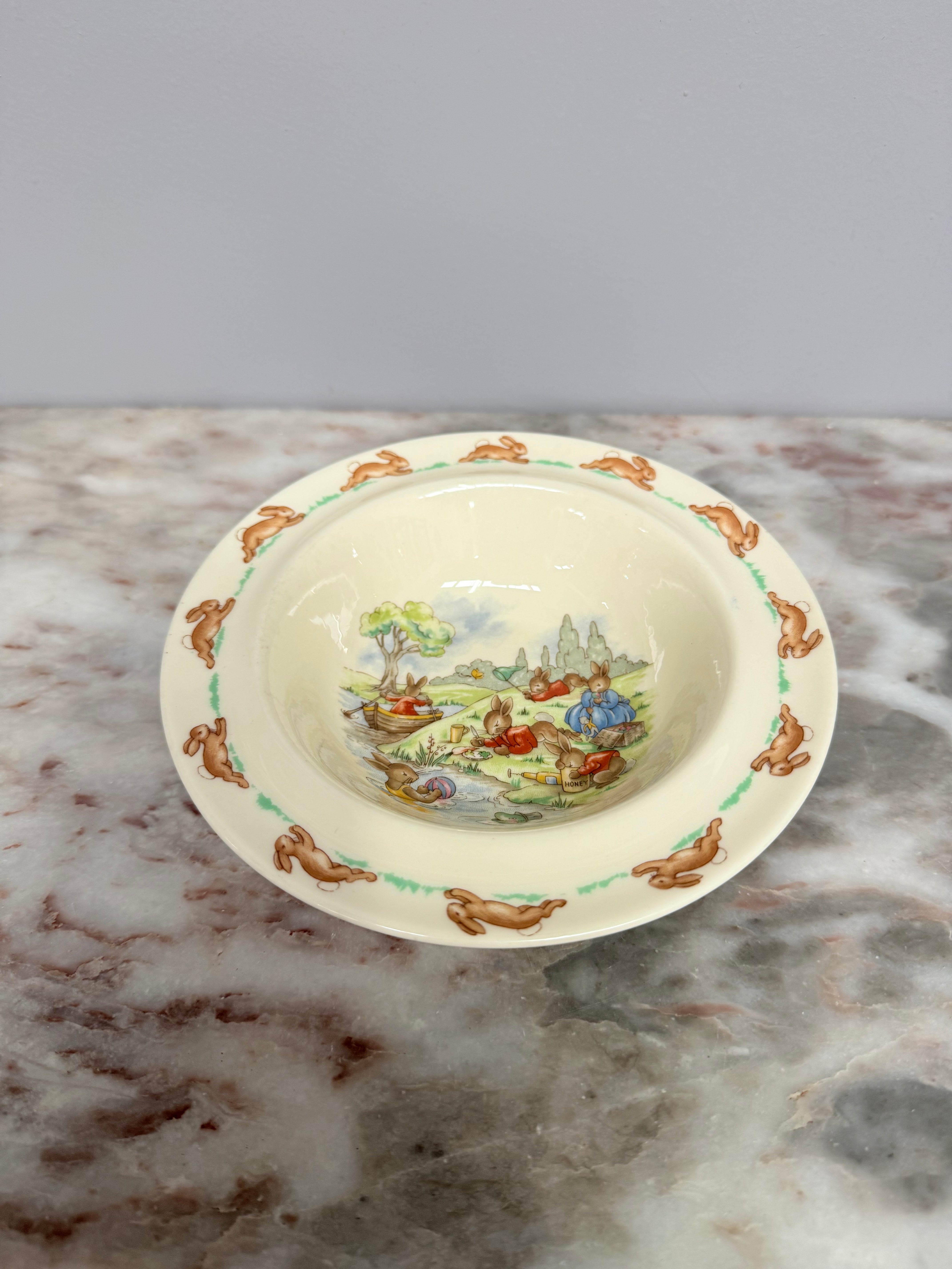 Vintage Royal Doulton Bunnykins Bowl 'Picnic' | Antique & Vintage | Moonee Ponds Antiques | Australia Wide