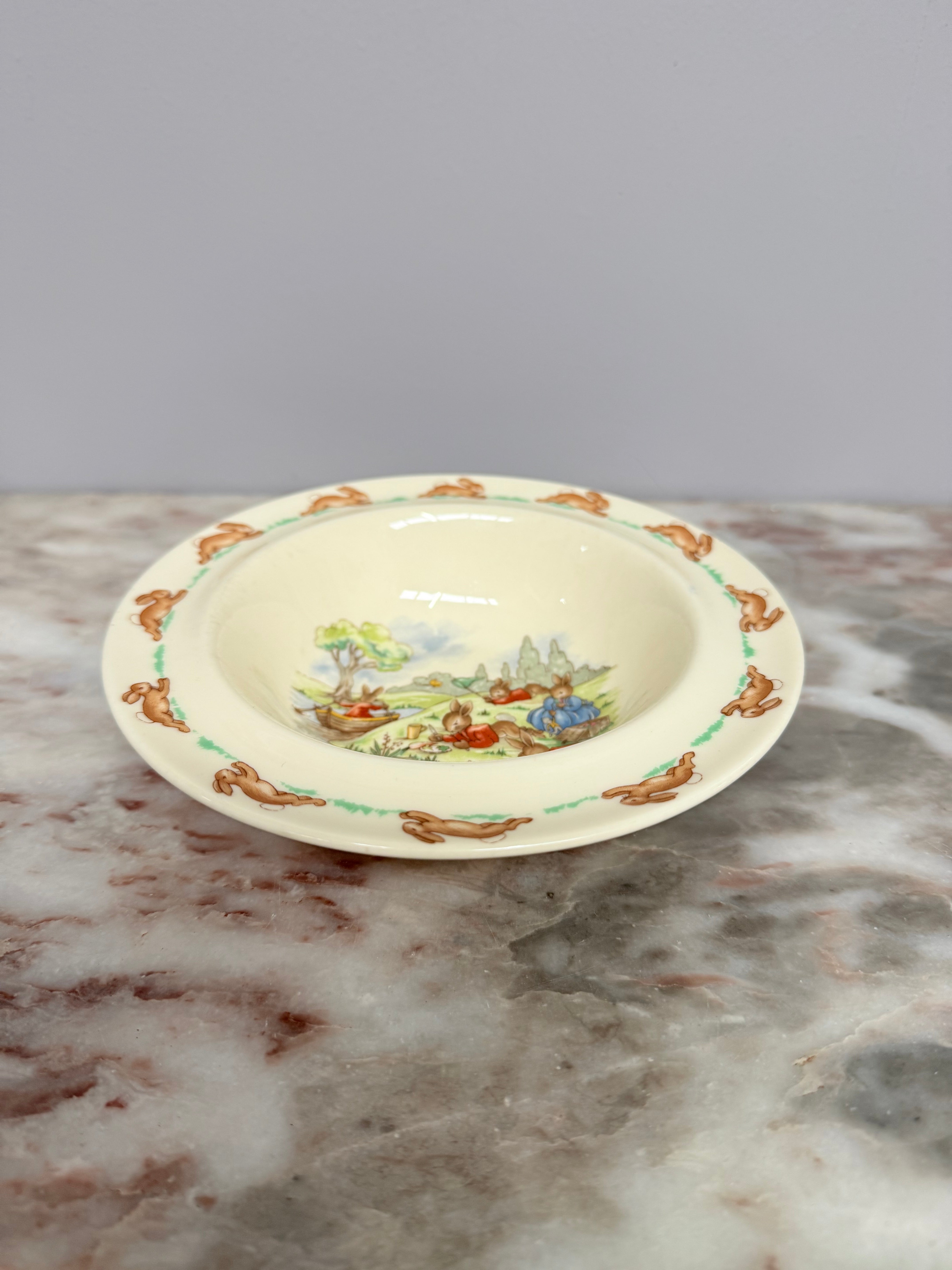 Vintage Royal Doulton Bunnykins Bowl 'Picnic' | Antique & Vintage | Moonee Ponds Antiques | Australia Wide