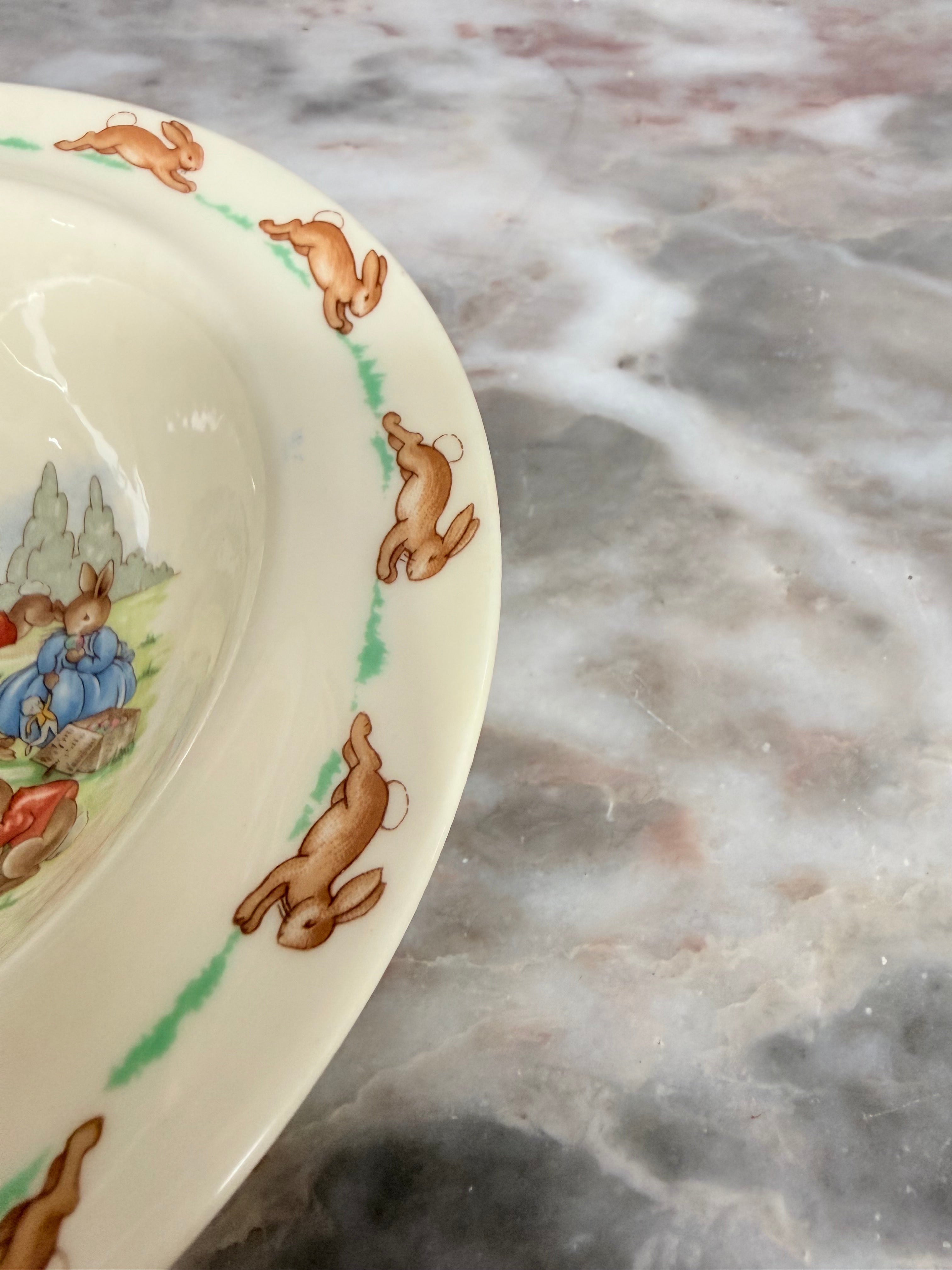 Vintage Royal Doulton Bunnykins Bowl 'Picnic' | Antique & Vintage | Moonee Ponds Antiques | Australia Wide